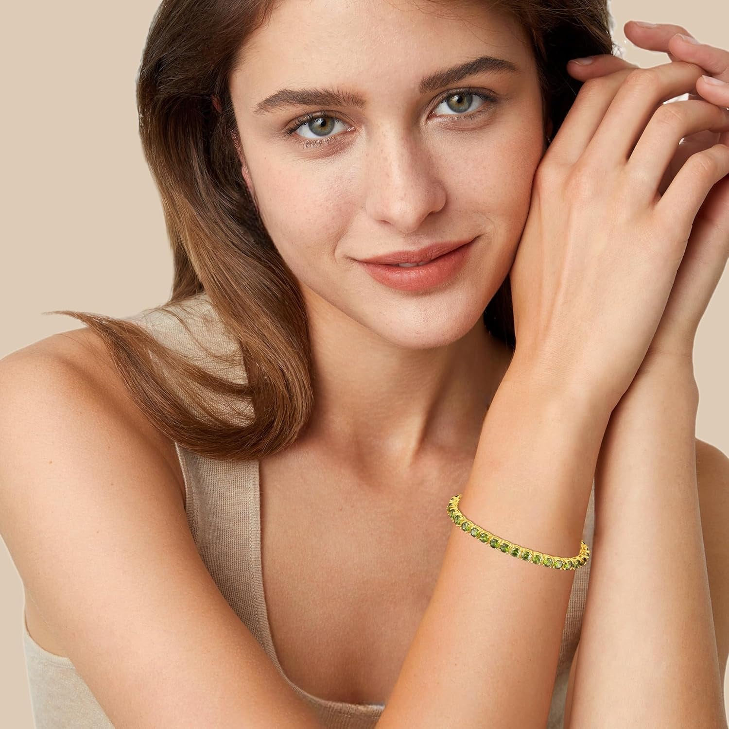 FANCIME Sterling Silver and Gold Plated Birthstone Tennis Bracelet for Women - Adjustable Bolo Chain Fine Jewelry for Anniversaries and Birthdays
