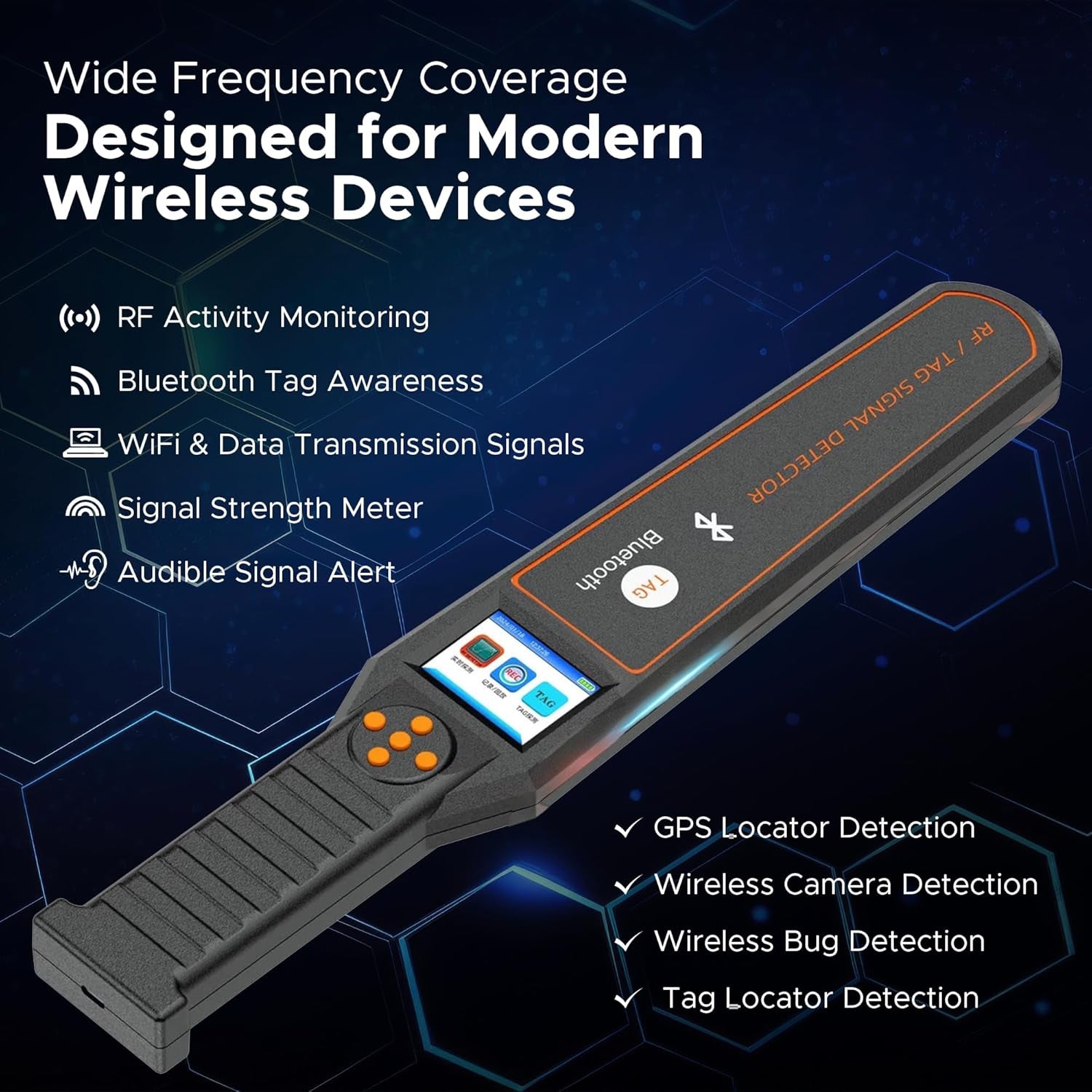 Spyfinder Proscan Bluetooth & GPS RF Detector - Advanced Airtag and Hidden Camera Detection Device for Enhanced Privacy in Hotels, Airbnbs, Vehicles, and Travel by Spy Associates