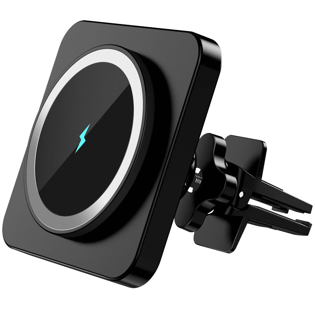 Car Mag - Safe Wireless Charger - Car Mount Fast Charging Air Vent Phone Holder Mount for Iphone 17/16/15/14/13/12 - Black - thewrightstore
