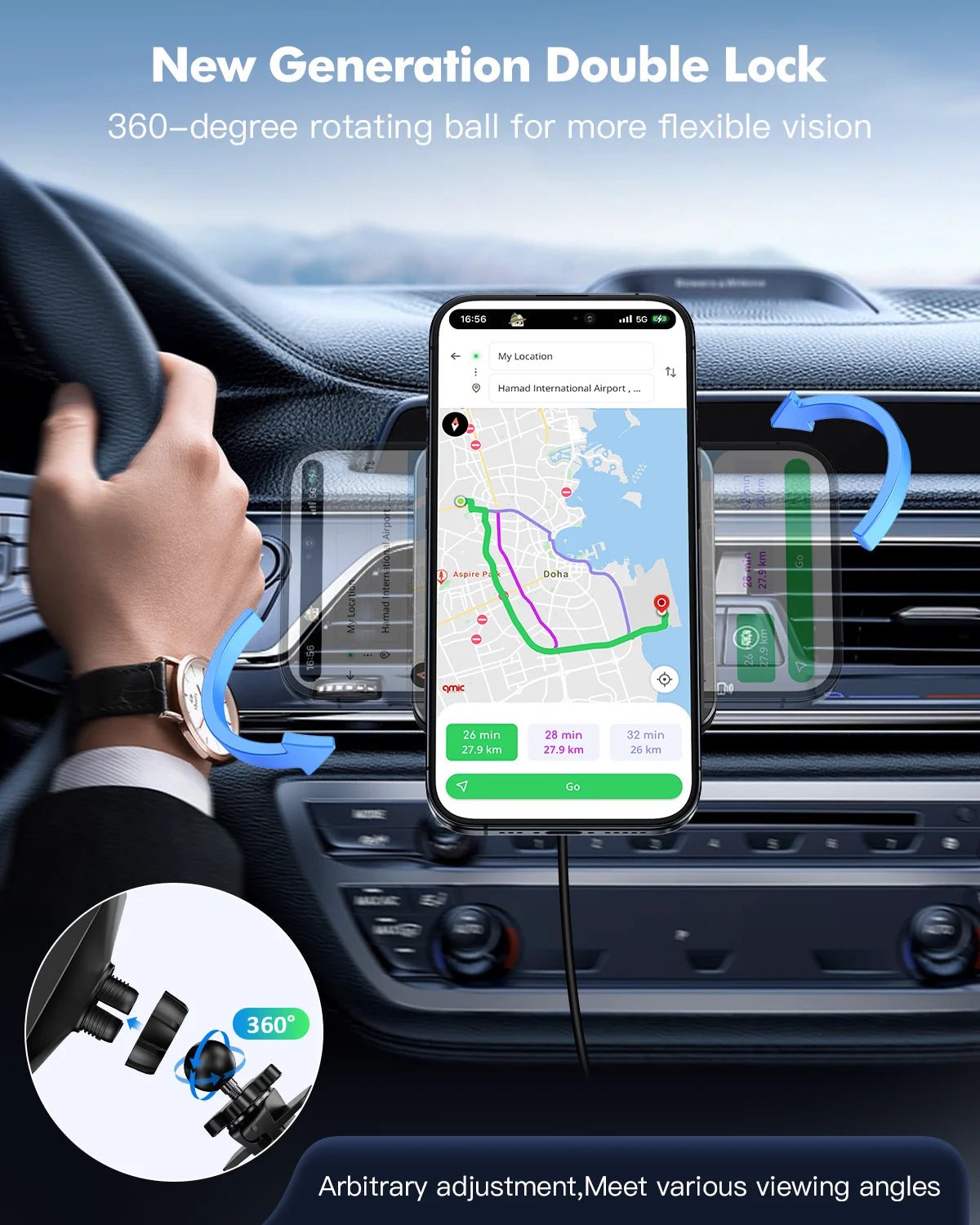 Car Mag - Safe Wireless Charger - Car Mount Fast Charging Air Vent Phone Holder Mount for Iphone 17/16/15/14/13/12 - Black - thewrightstore