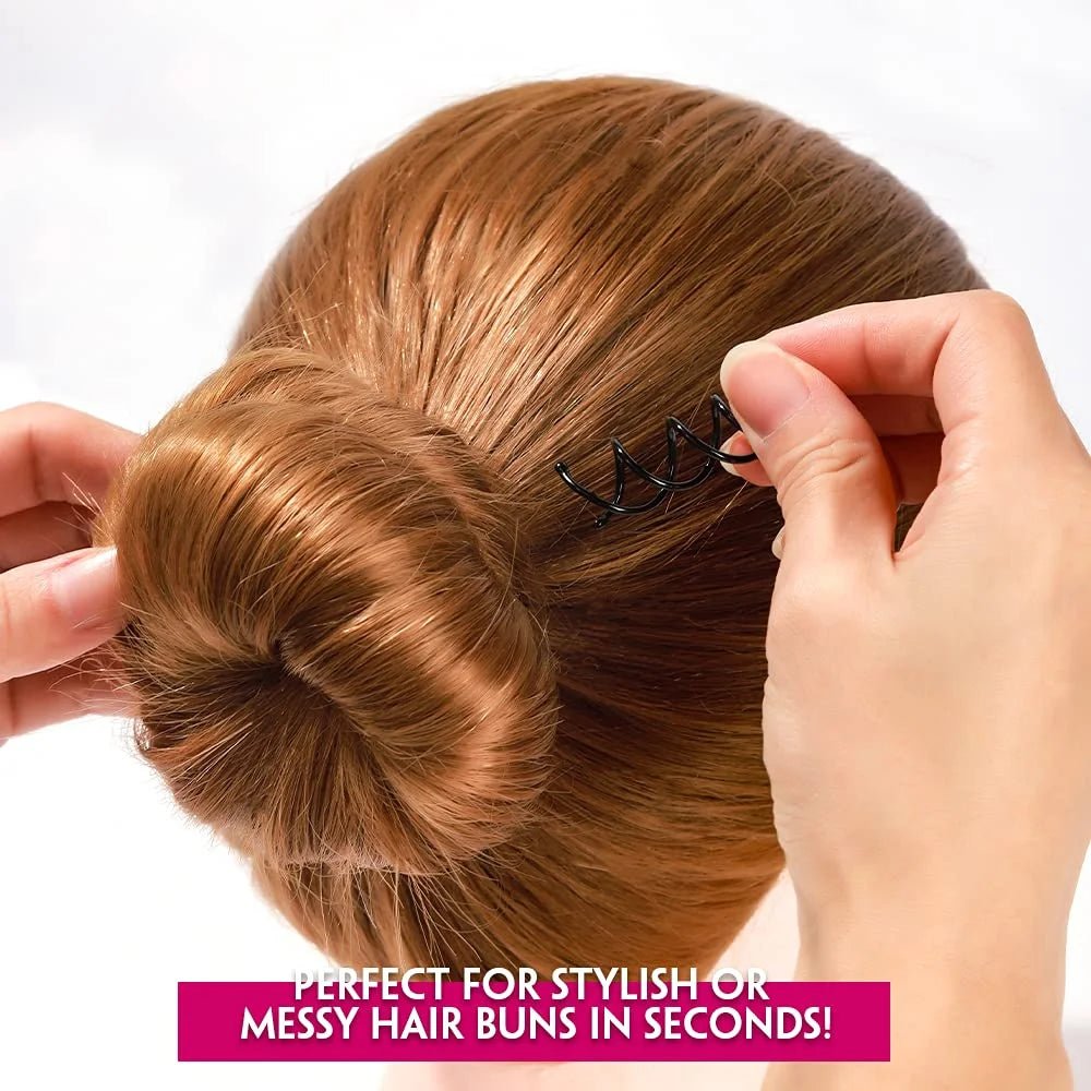Casewin 20Pcs Spiral Hair Pins, Rotating Pin Non - Scratch round Tips, Twist Screw Hair Pin for Women Bun Hair Style DIY, Spiral Bobby Pins Black - thewrightstore