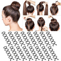 Casewin 20Pcs Spiral Hair Pins, Rotating Pin Non - Scratch round Tips, Twist Screw Hair Pin for Women Bun Hair Style DIY, Spiral Bobby Pins Black - thewrightstore
