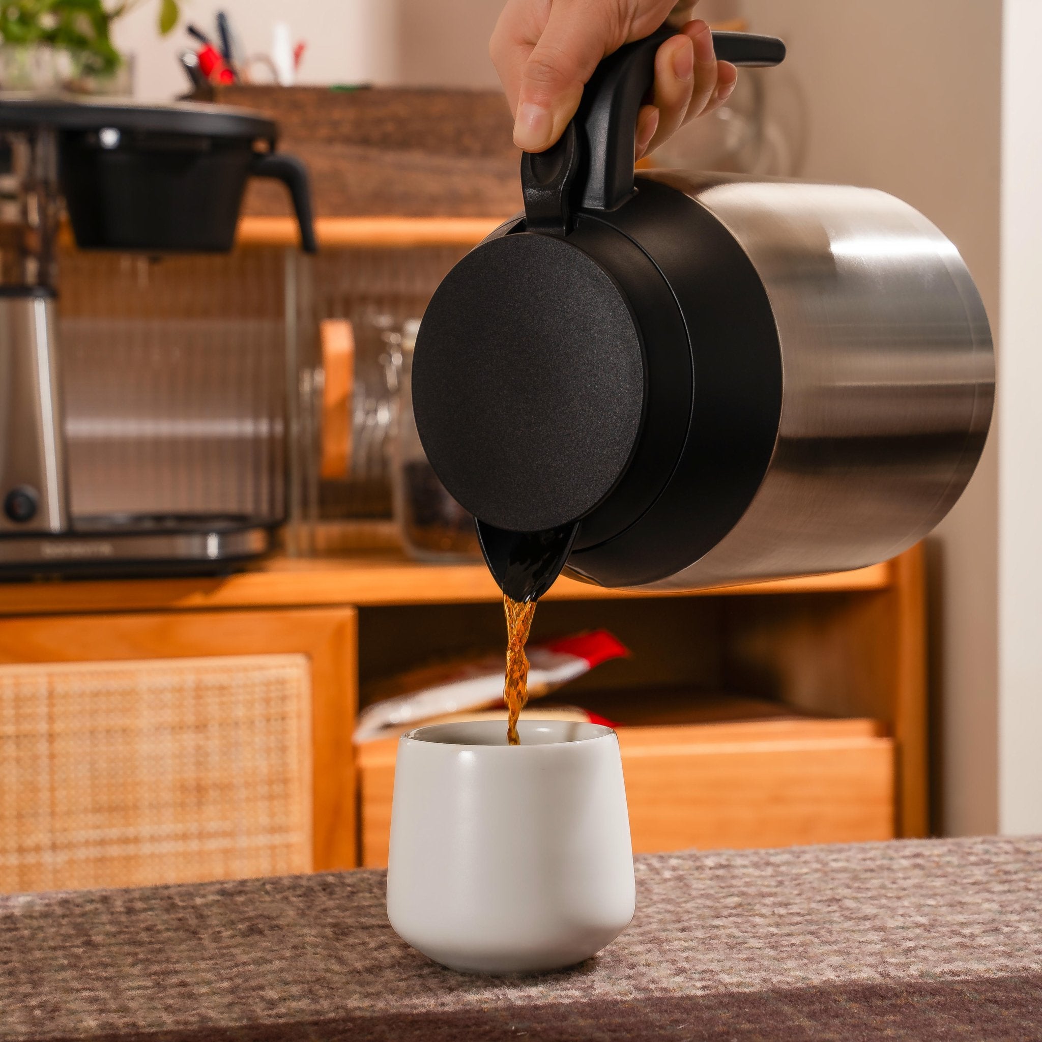 Connoisseur 8 - Cup Drip Coffee Brewer One - Touch with Thermal Carafe and Hanging Basket - SCA Certified Home Brewer - thewrightstore