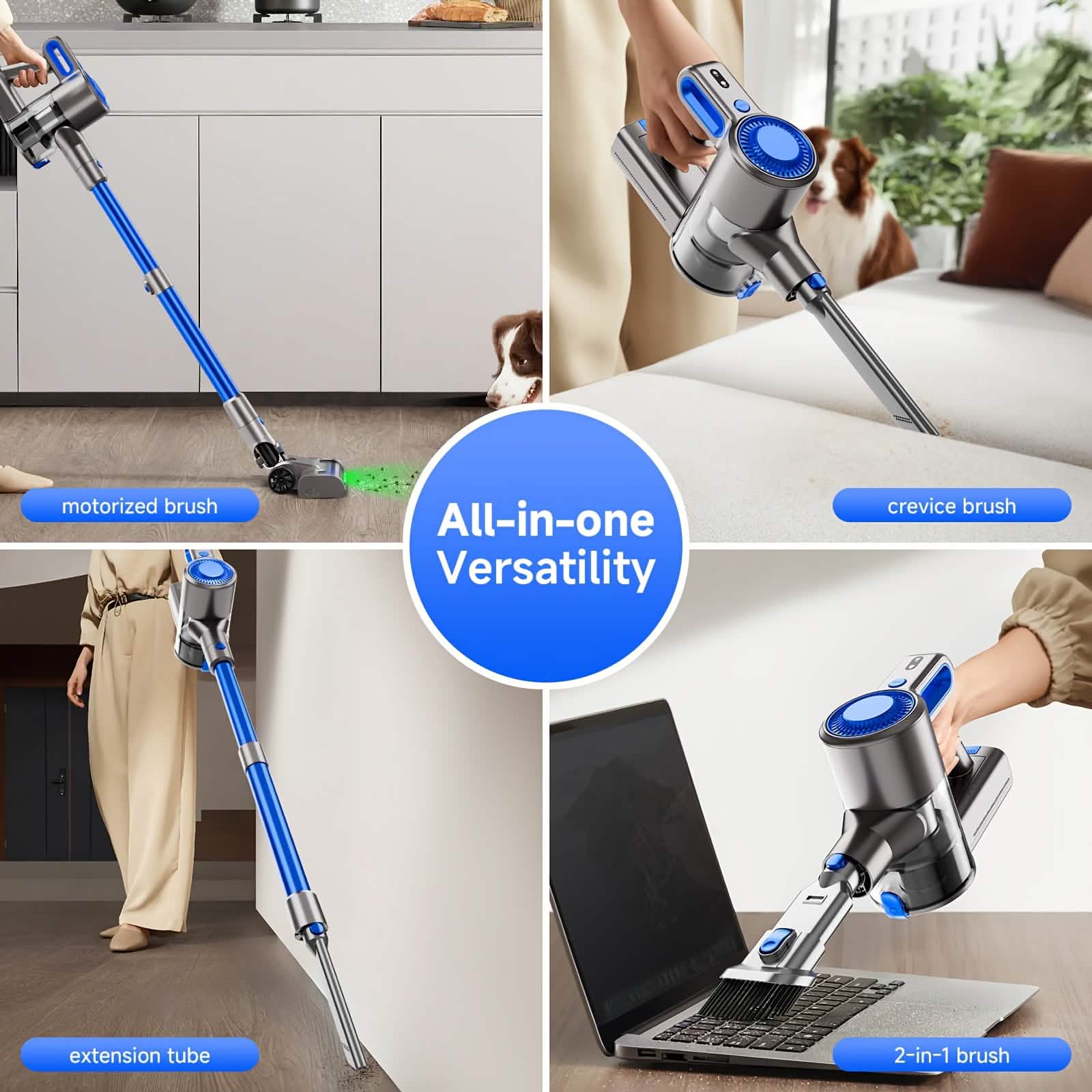 Cordless Vacuum Cleaner with LED Light & Removable Battery - thewrightstore