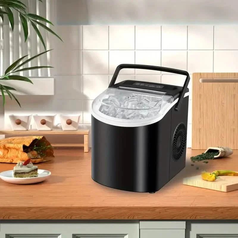 Countertop Portable Ice Maker – 26lb/24h, 9 Cubes/6min, Black - thewrightstore