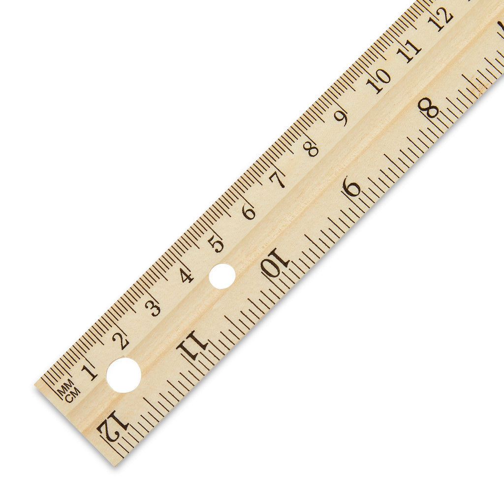 (6 Pack) Pen + Gear Wood Ruler, 12 Inch, Ideal for Elementary to High School Educational Level