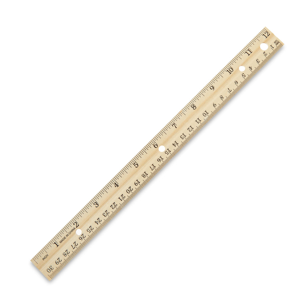 (6 Pack) Pen + Gear Wood Ruler, 12 Inch, Ideal for Elementary to High School Educational Level