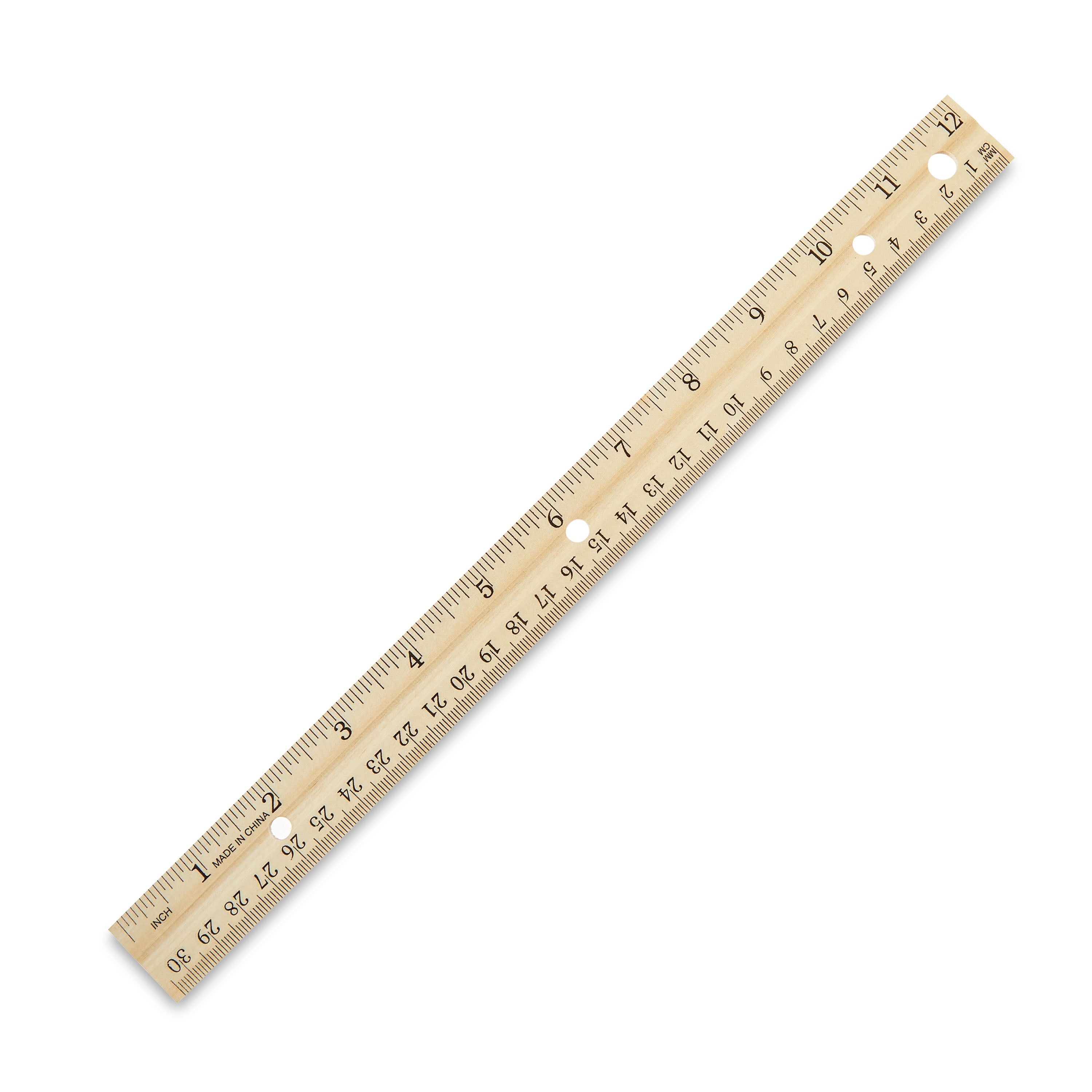 (6 Pack) Pen + Gear Wood Ruler, 12 Inch, Ideal for Elementary to High School Educational Level