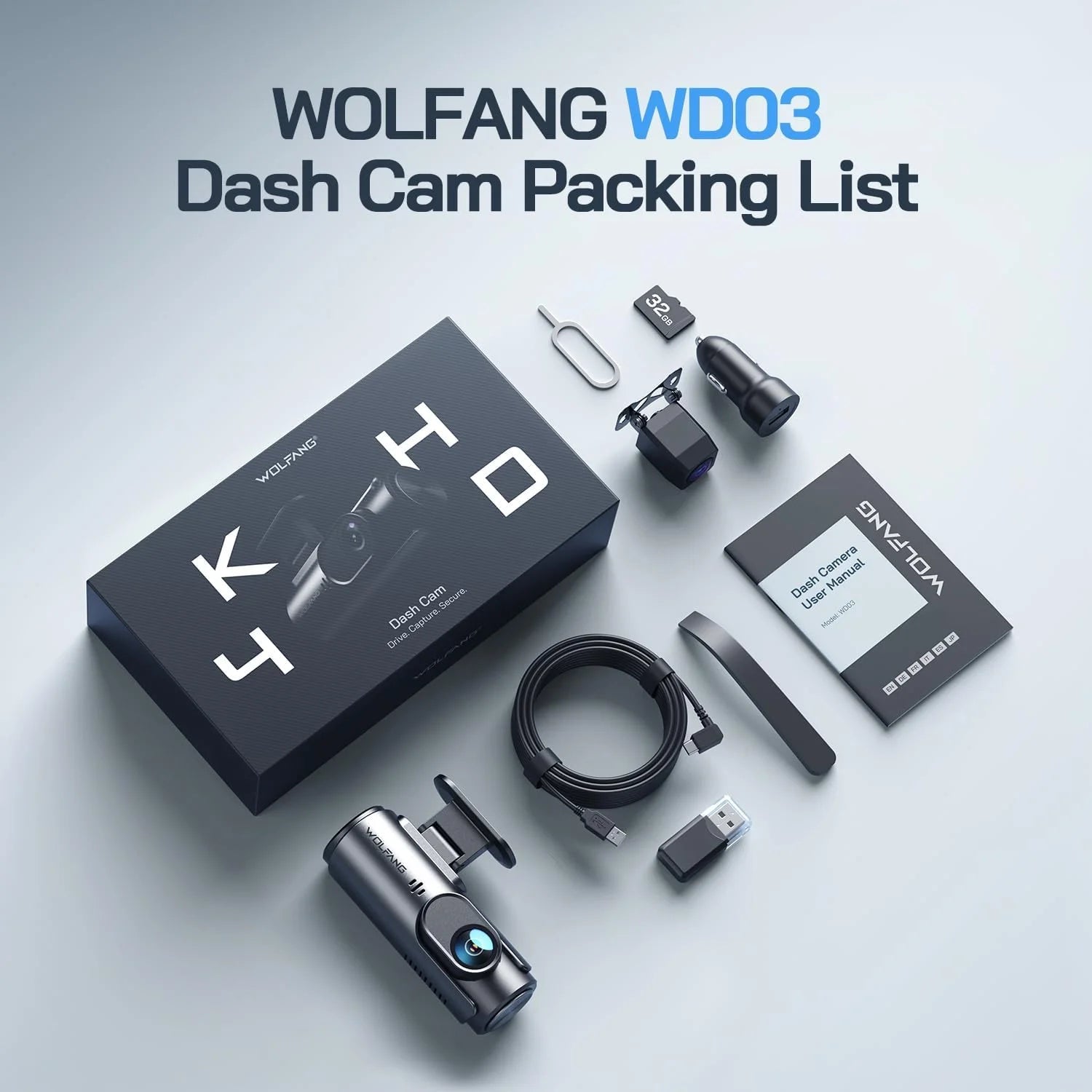 Dash Cam Front and Rear, 4K+1080P Dual Car Camera, Parking Monitor, Loop Recording - thewrightstore