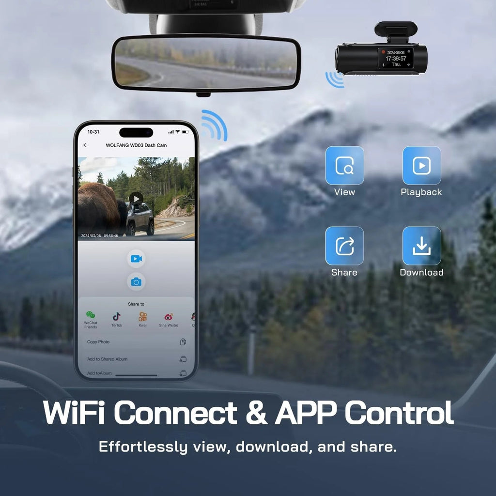 Dash Cam Front and Rear, 4K+1080P Dual Car Camera, Parking Monitor, Loop Recording - thewrightstore