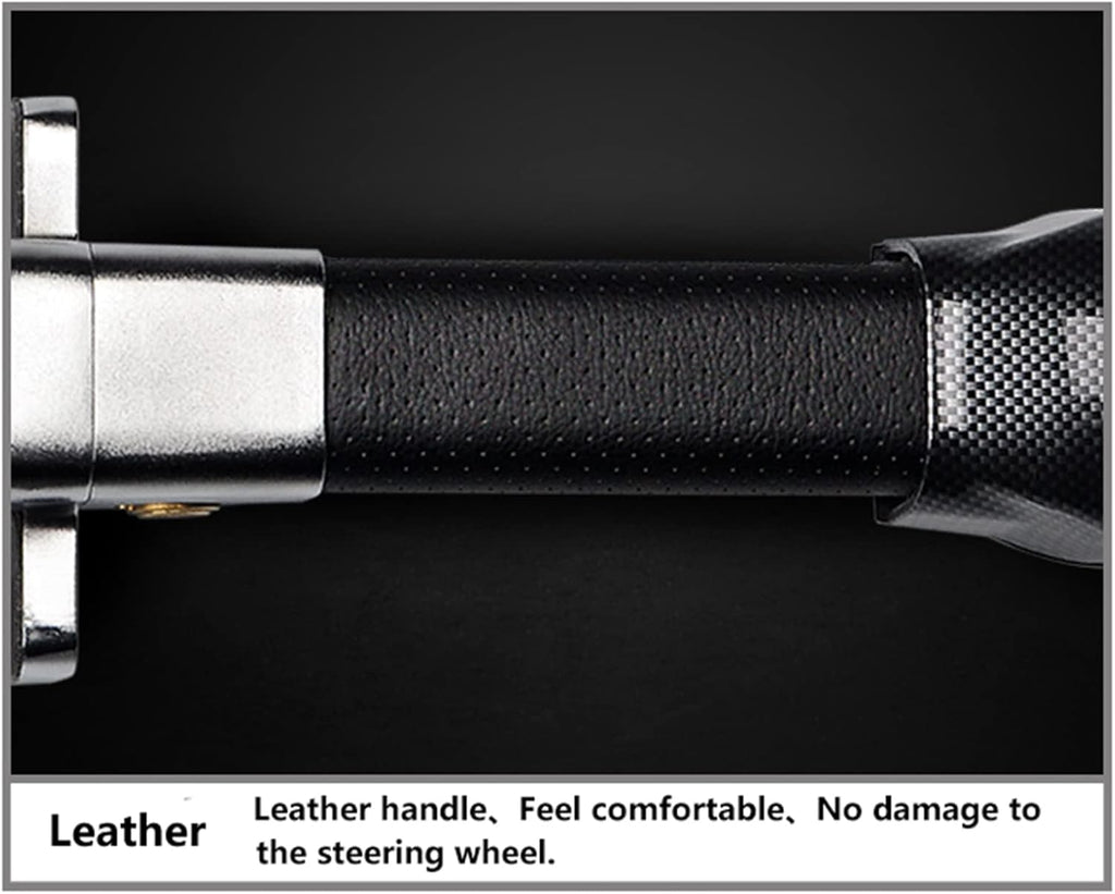 Amorin Heavy-Duty Steering Wheel Lock with Alarm and Light - Car Security Anti-Theft Device for Vehicles and SUVs in Black and Silver