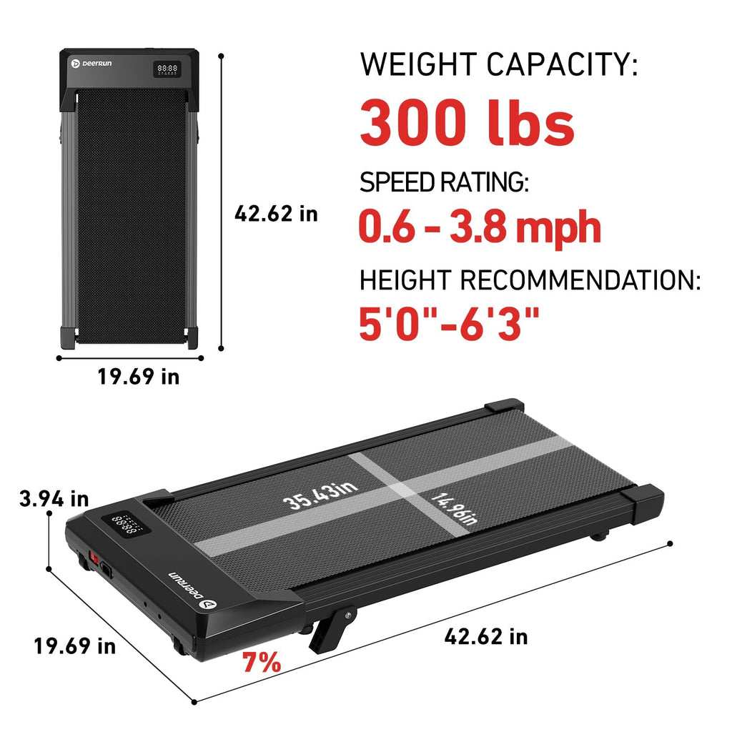 DeerRun Q2 Urban Smart Walking Pad with Incline Treadmill Remote Control - thewrightstore