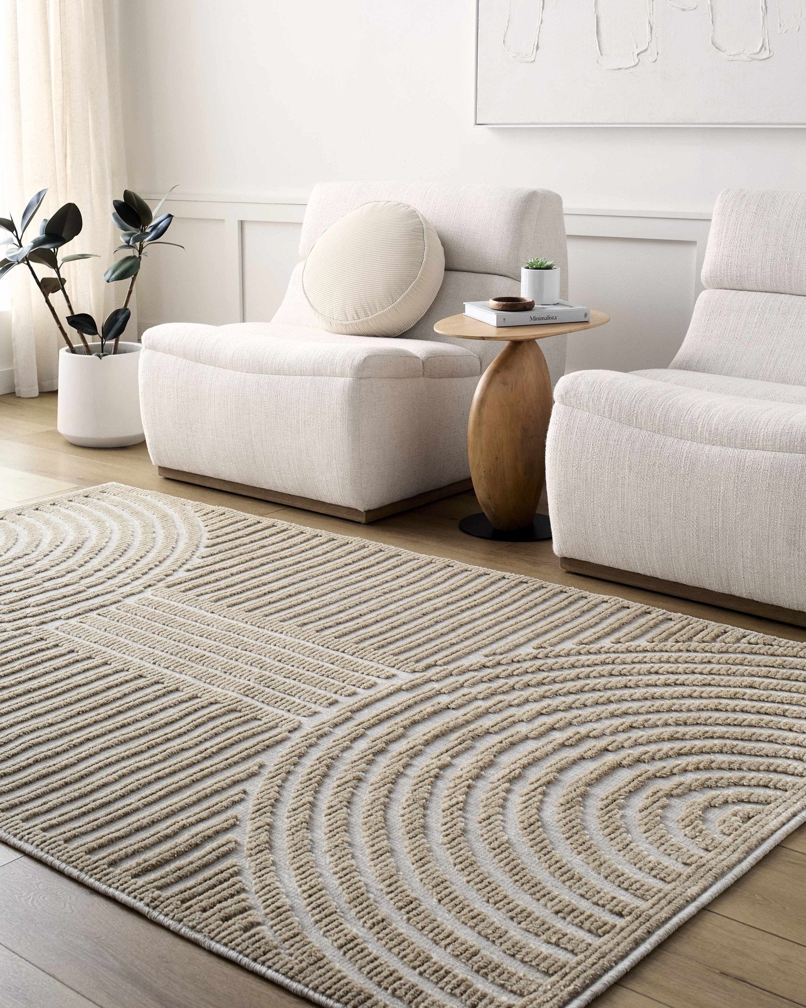 Deron Beige Washable Area Rug - thewrightstore