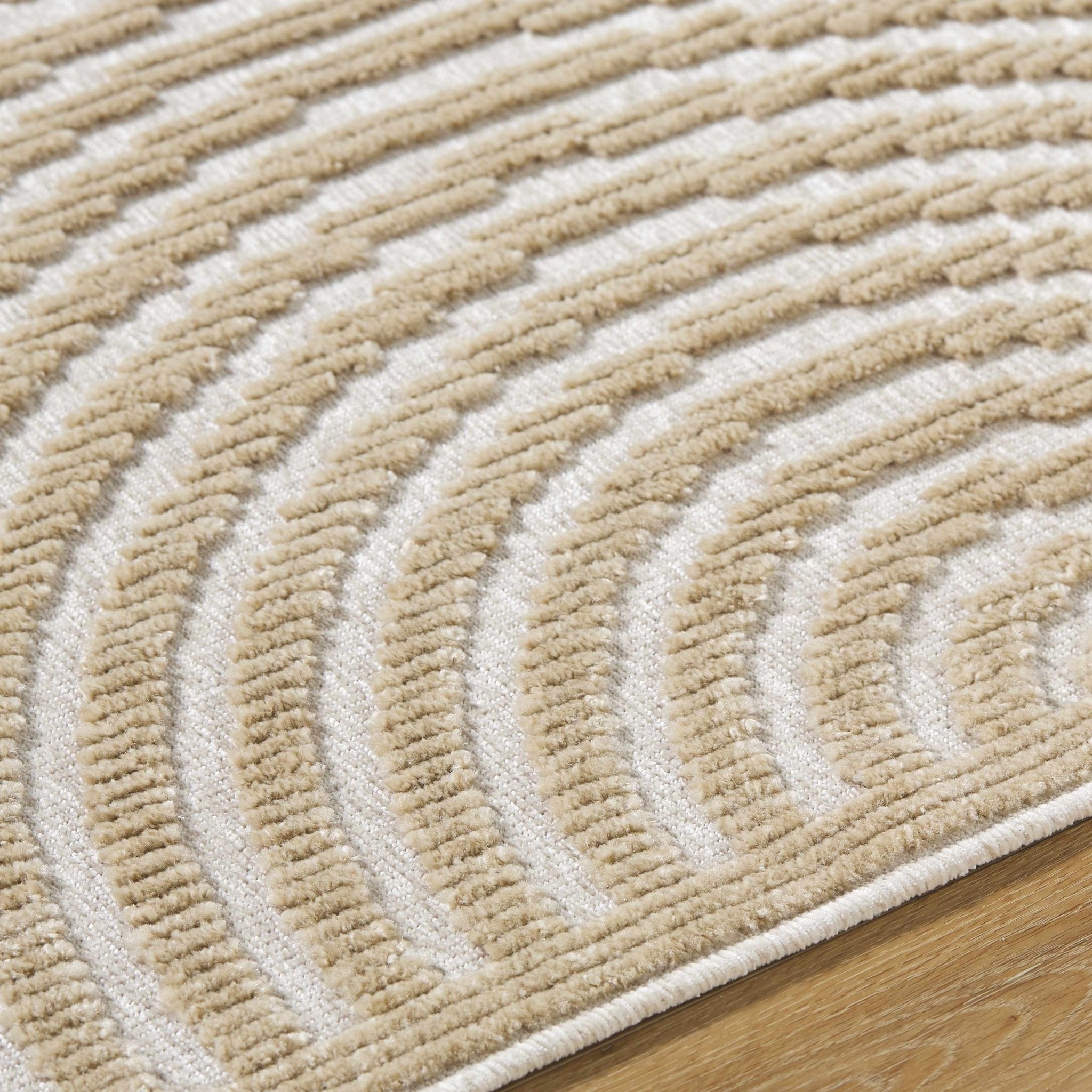 Deron Beige Washable Area Rug - thewrightstore