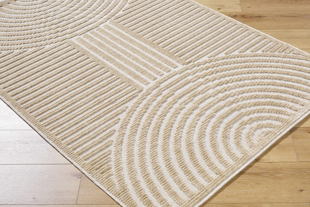 Deron Beige Washable Area Rug - thewrightstore
