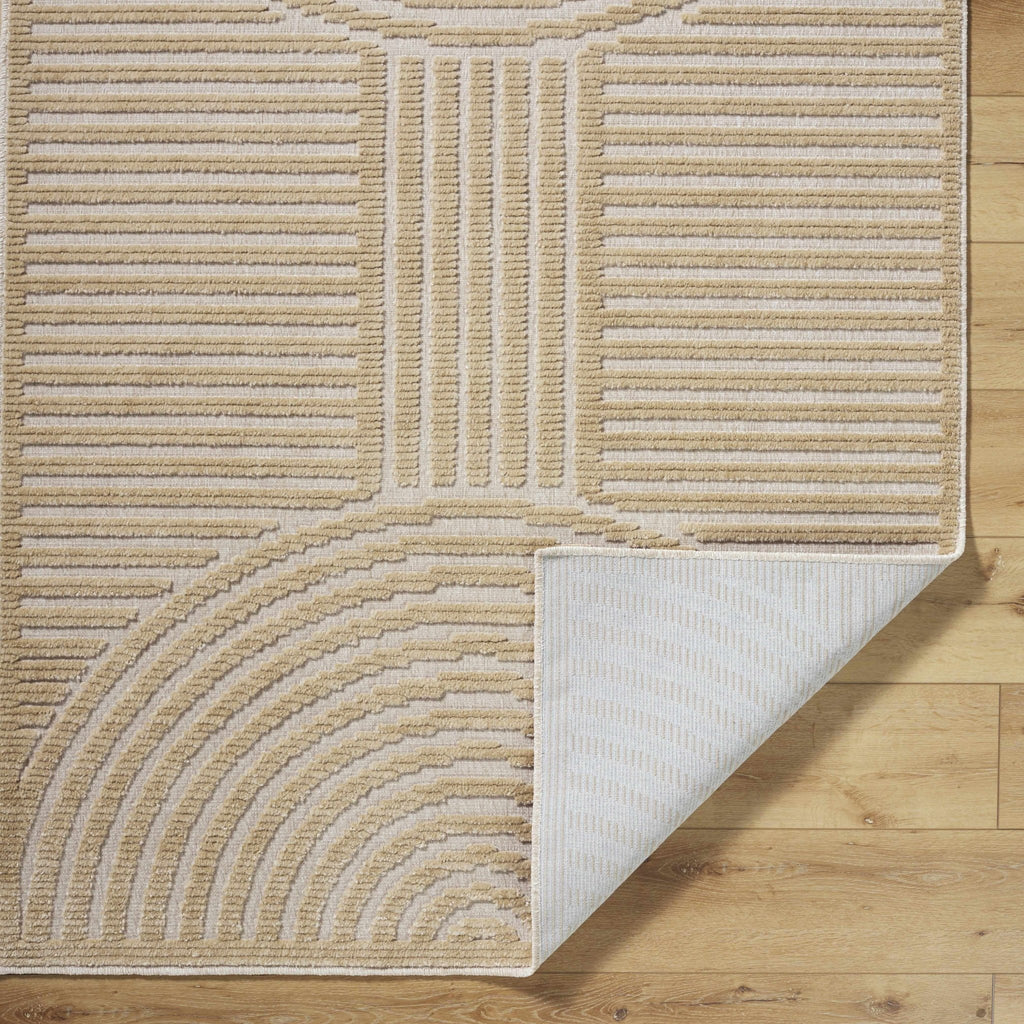 Deron Beige Washable Area Rug - thewrightstore