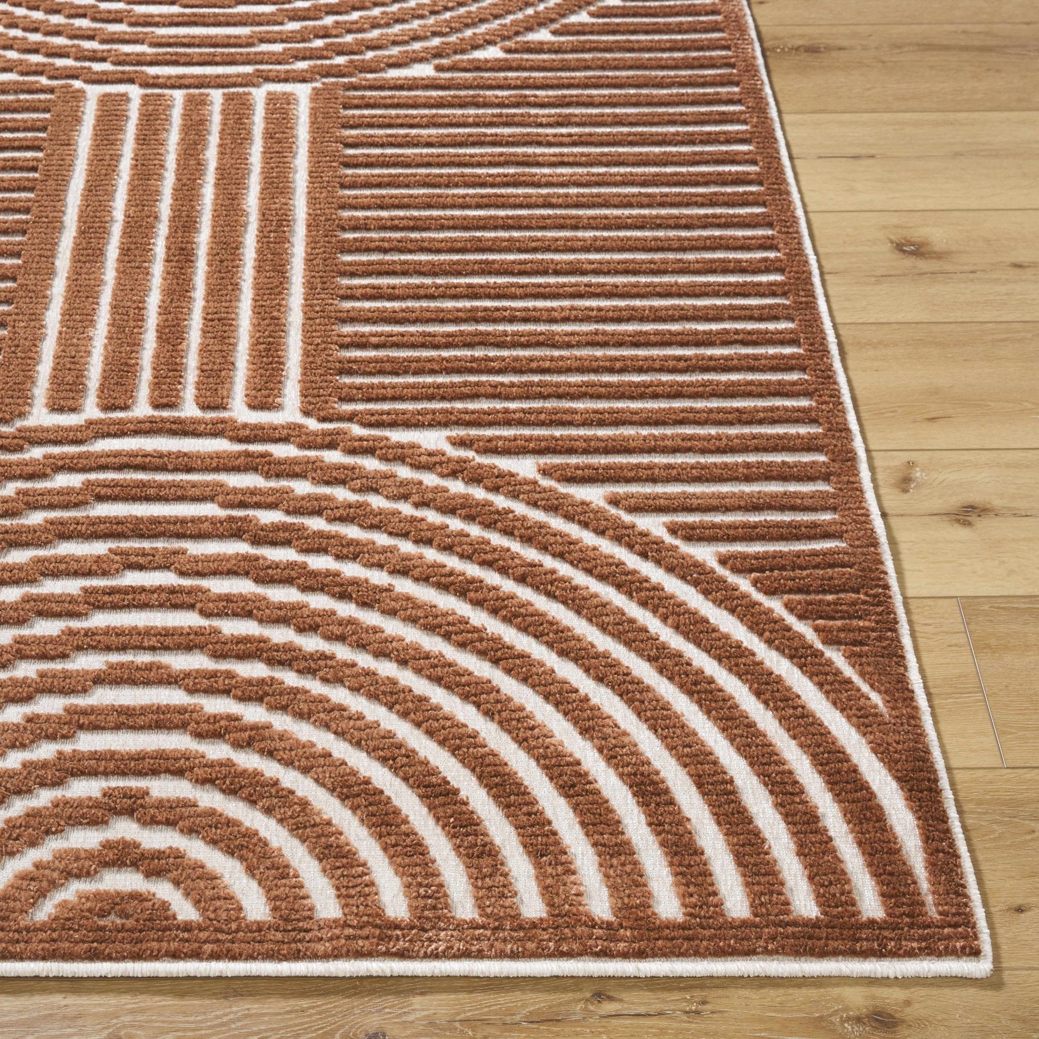 Deron Brown Washable Area Rug - thewrightstore