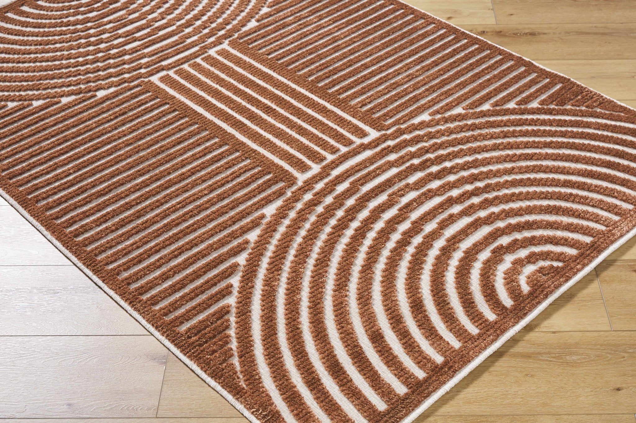 Deron Brown Washable Area Rug - thewrightstore