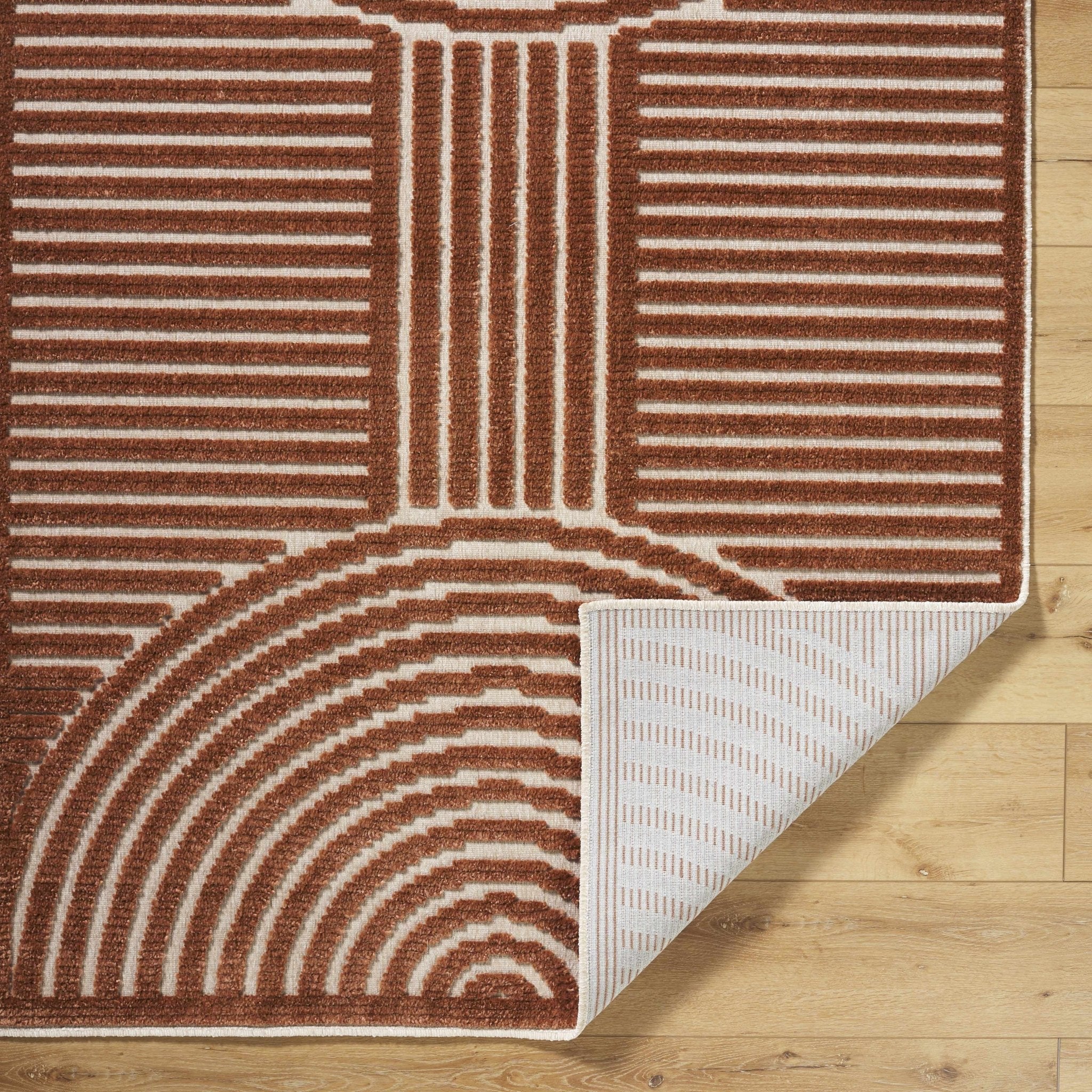 Deron Brown Washable Area Rug - thewrightstore