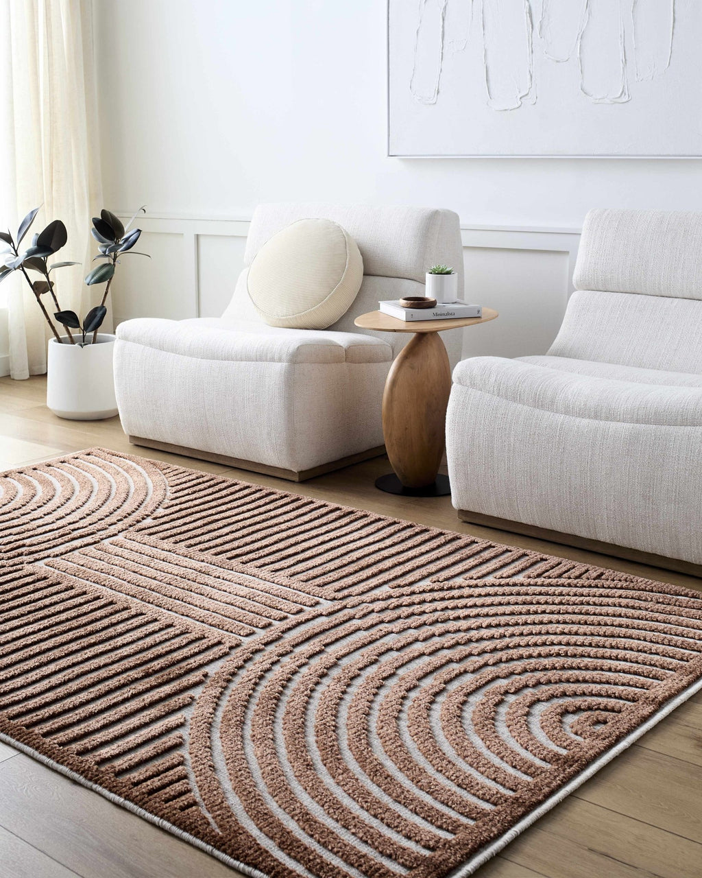 Deron Brown Washable Area Rug - thewrightstore
