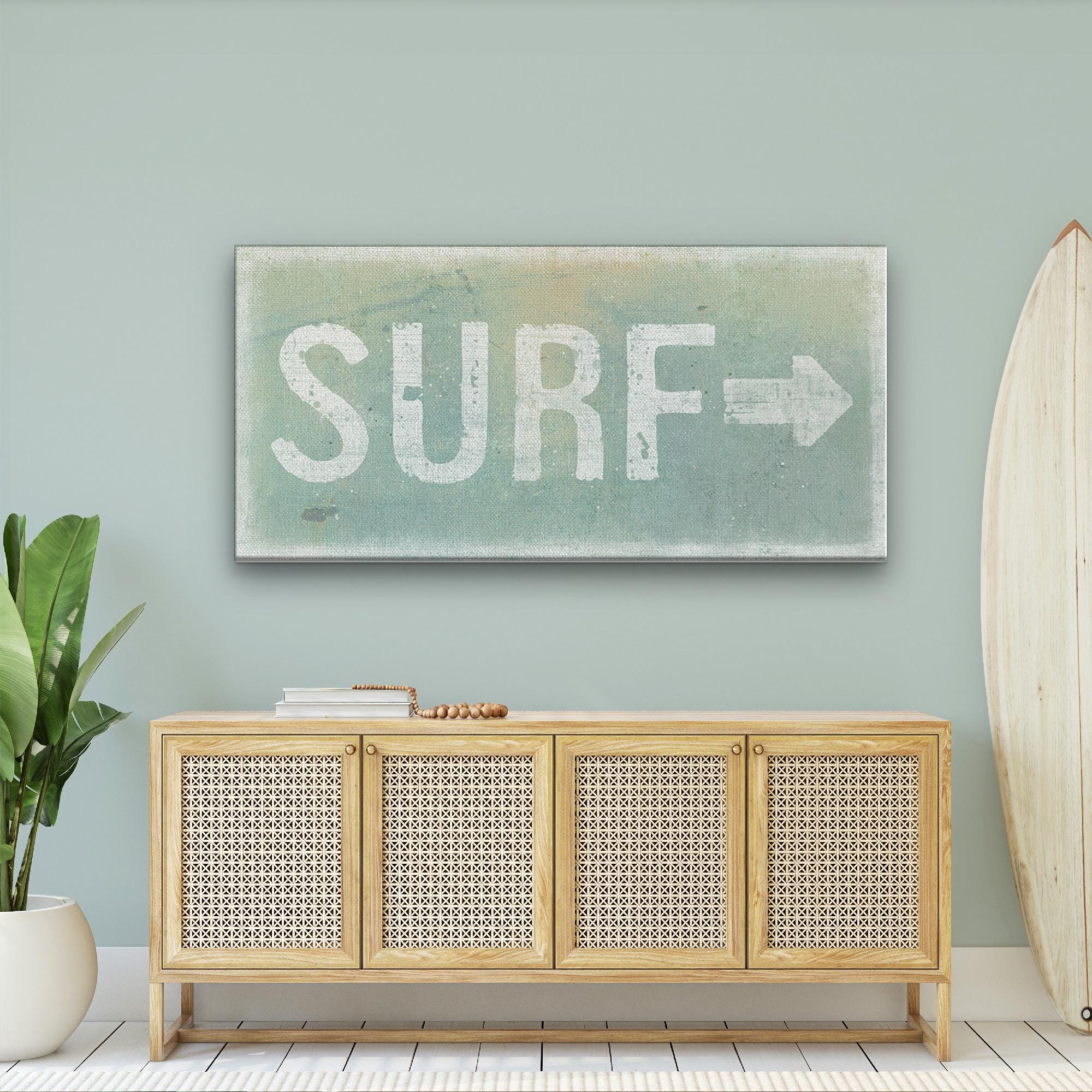 Distressed Surf Sign - Surf Shack Canvas Sign - thewrightstore