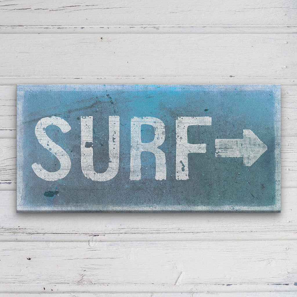 Distressed Surf Sign - Surf Shack Canvas Sign - thewrightstore
