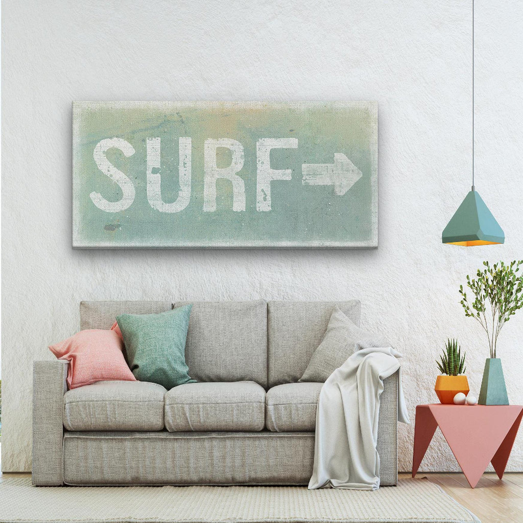 Distressed Surf Sign - Surf Shack Canvas Sign - thewrightstore