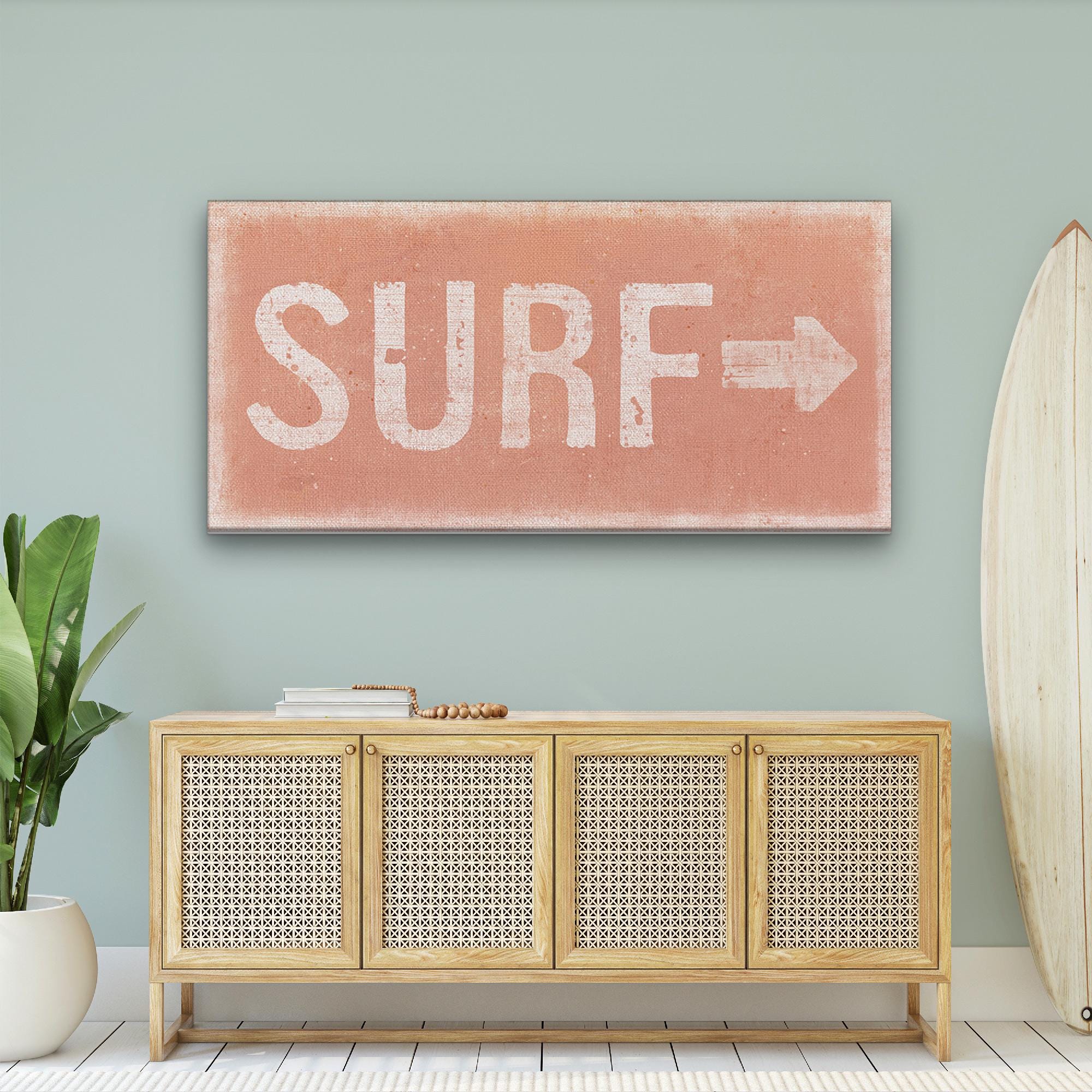 Distressed Surf Sign - Surf Shack Canvas Sign - thewrightstore