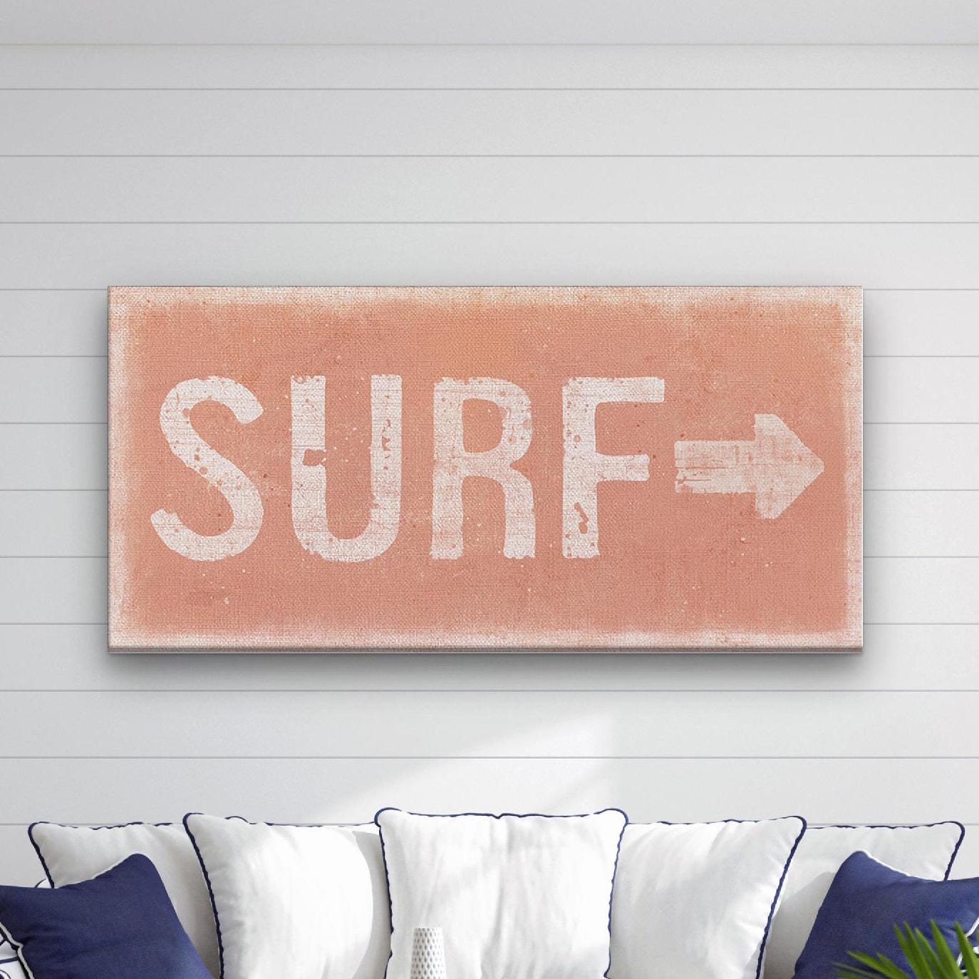 Distressed Surf Sign - Surf Shack Canvas Sign - thewrightstore