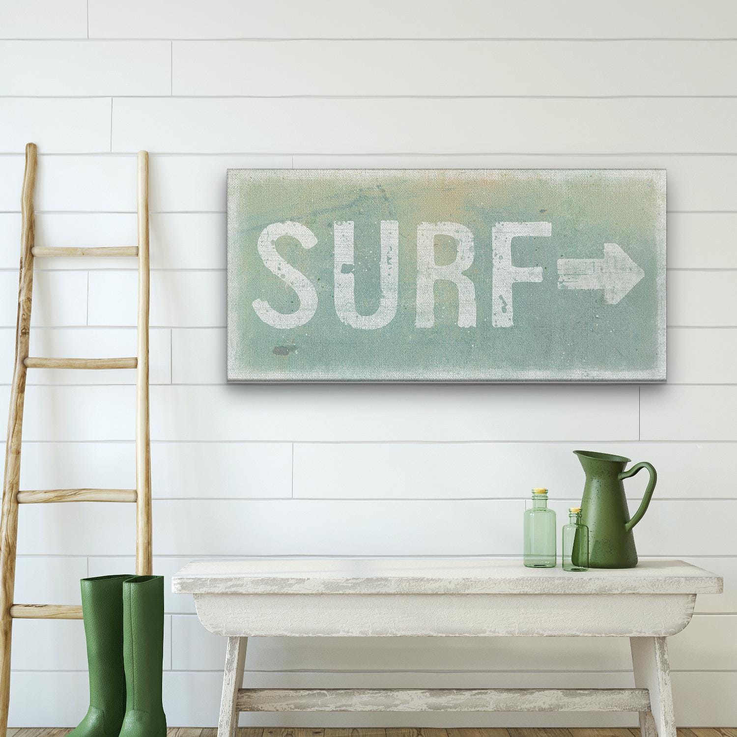 Distressed Surf Sign - Surf Shack Canvas Sign - thewrightstore