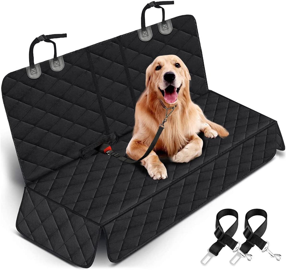 Dog Car Seat Cover, Back Seat Cover for Dogs Pet Car Seat Protector Waterproof Bench Car Seat Cover, Non - Slip Reat Seat Cover Fits Middle Armrest for Most Cars Trucks Suvs - Black - thewrightstore