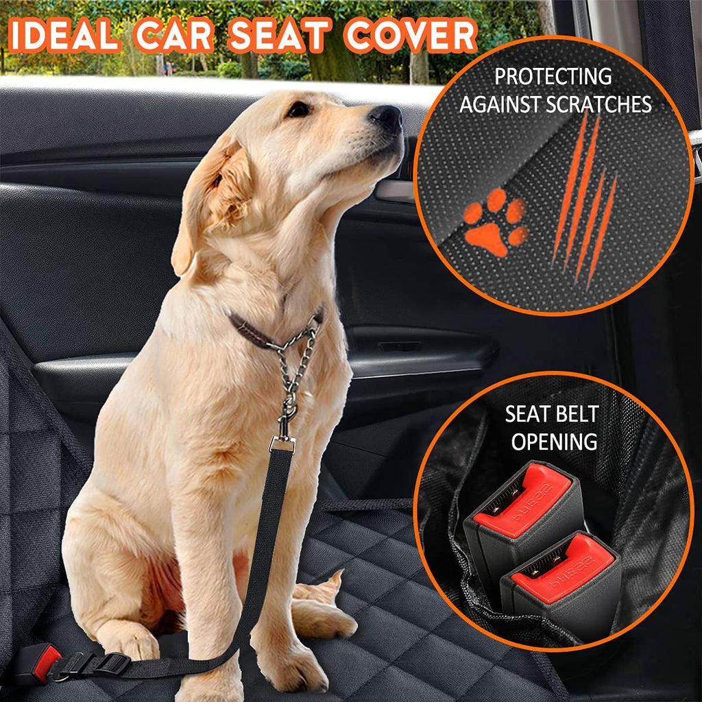 Dog Car Seat Cover, Back Seat Cover for Dogs Pet Car Seat Protector Waterproof Bench Car Seat Cover, Non - Slip Reat Seat Cover Fits Middle Armrest for Most Cars Trucks Suvs - Black - thewrightstore
