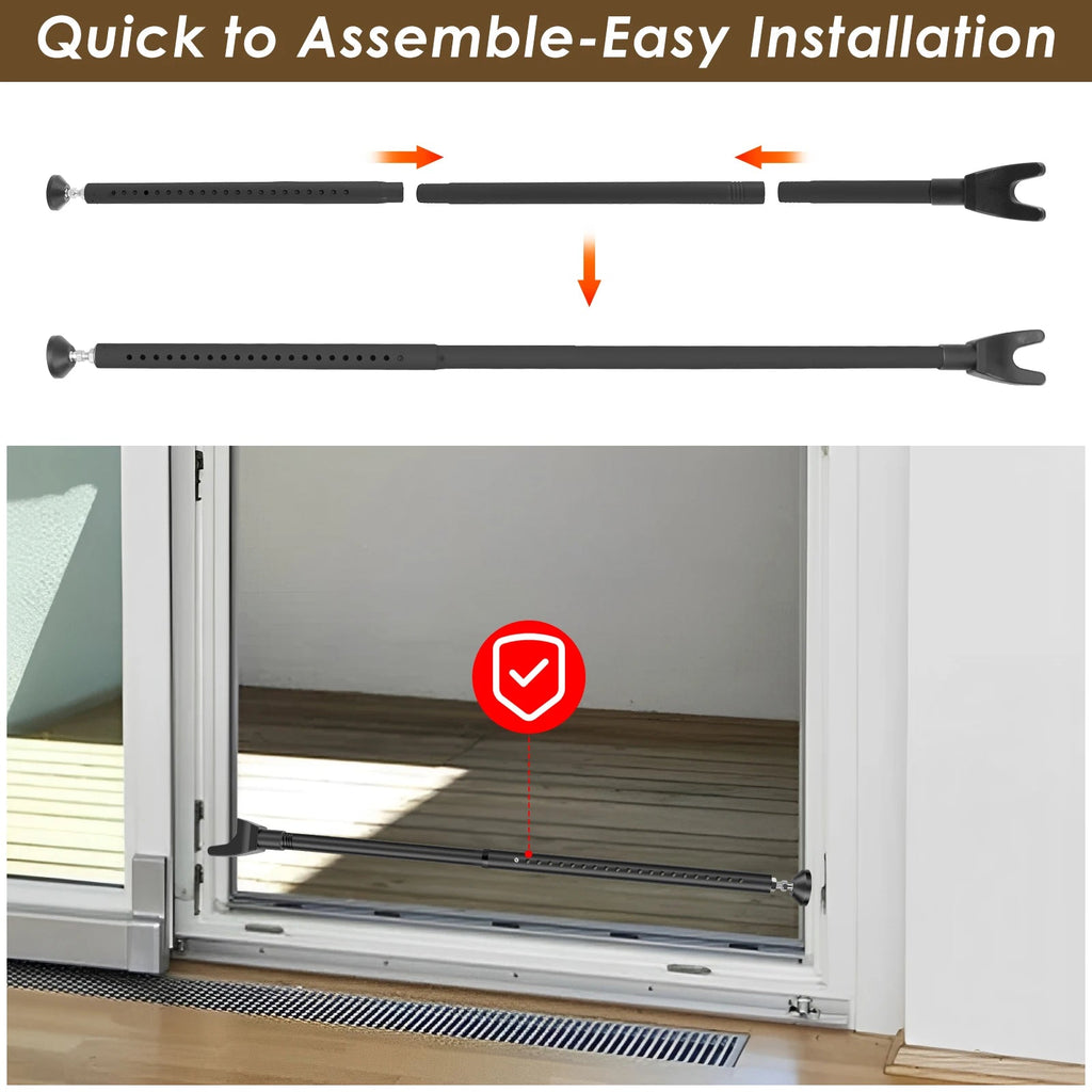 Door Security Bar 44-55 Inch Adjustable Door Security Bar Home Security Door Stopper Door Security 3 in 1 Door Jammer Security - thewrightstore