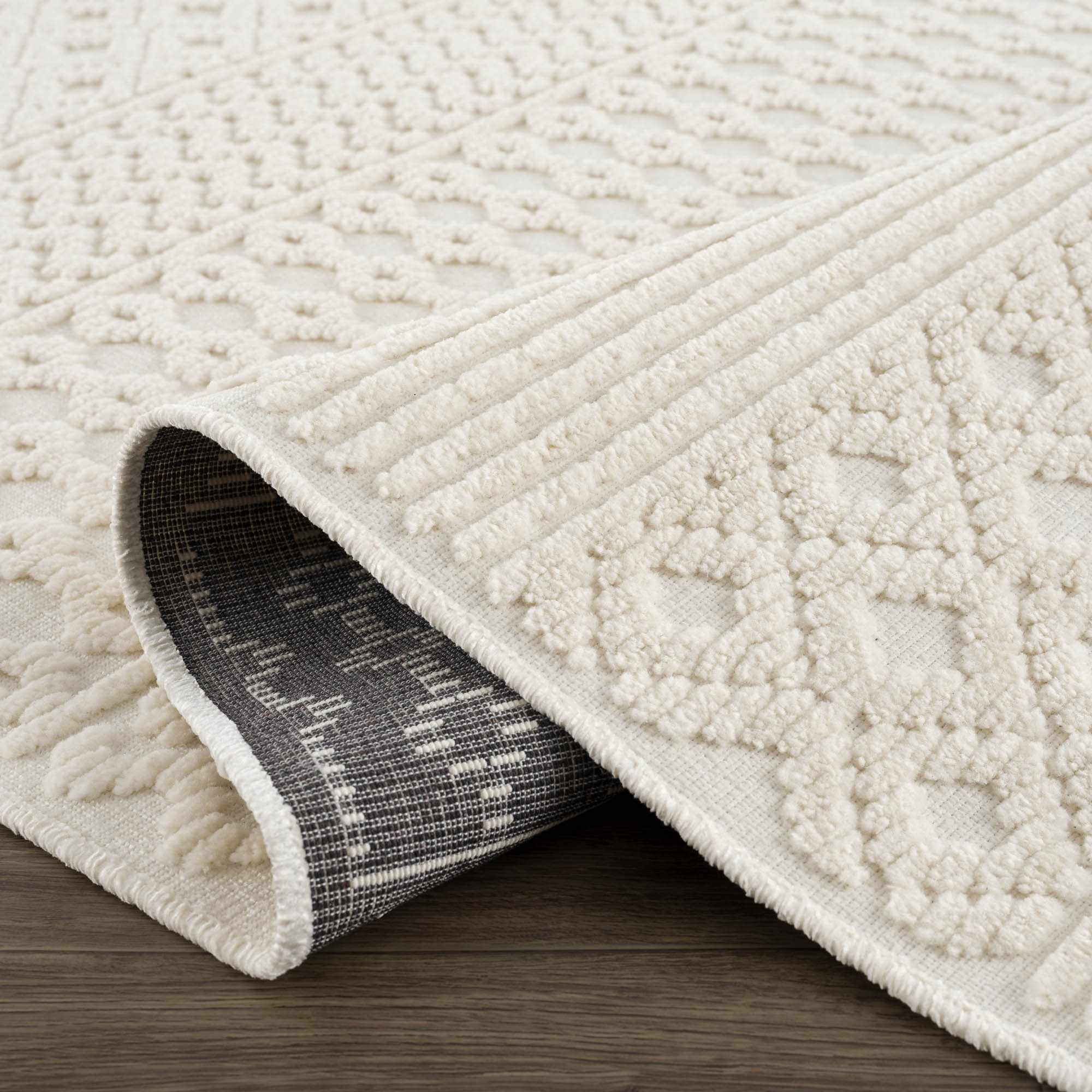 Drago White Washable Area Rug - thewrightstore