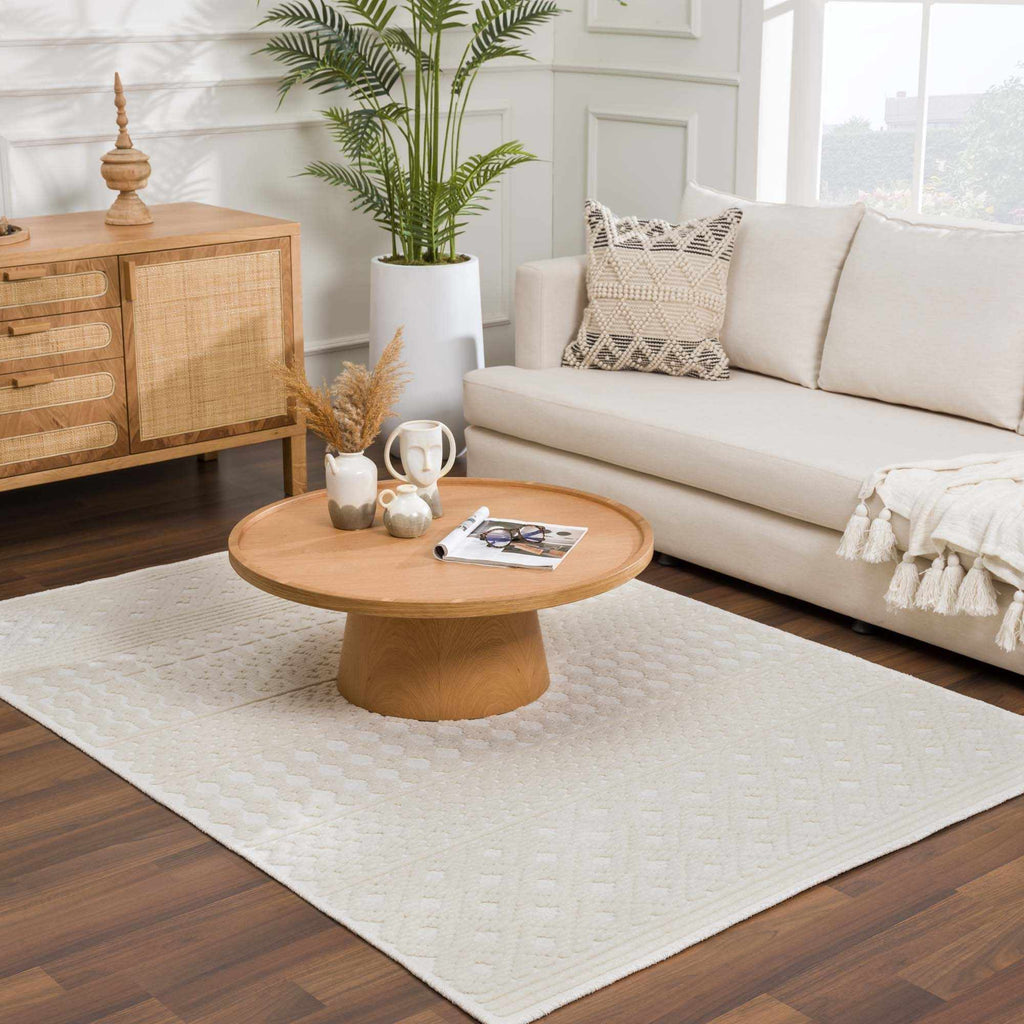 Drago White Washable Area Rug - thewrightstore