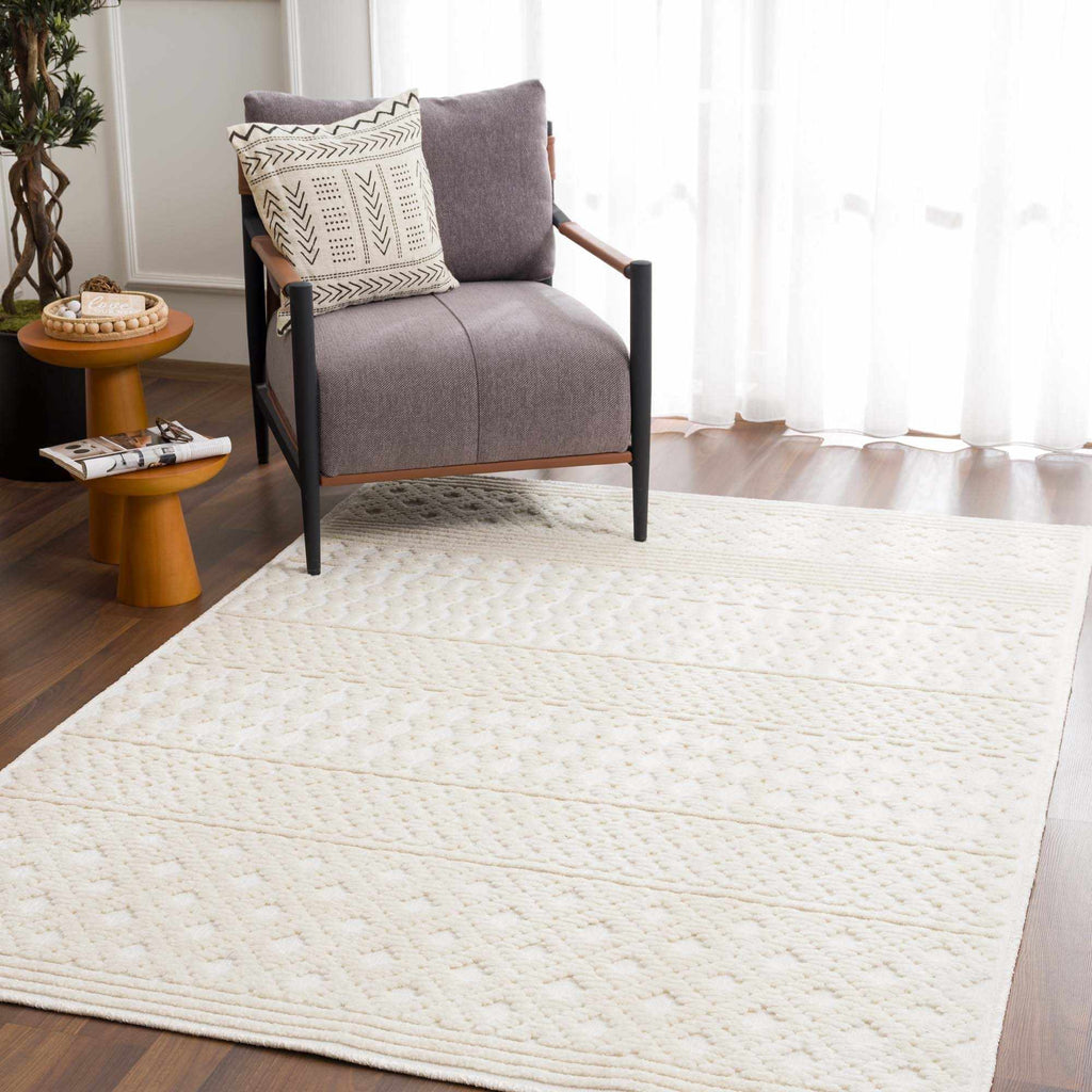 Drago White Washable Area Rug - thewrightstore
