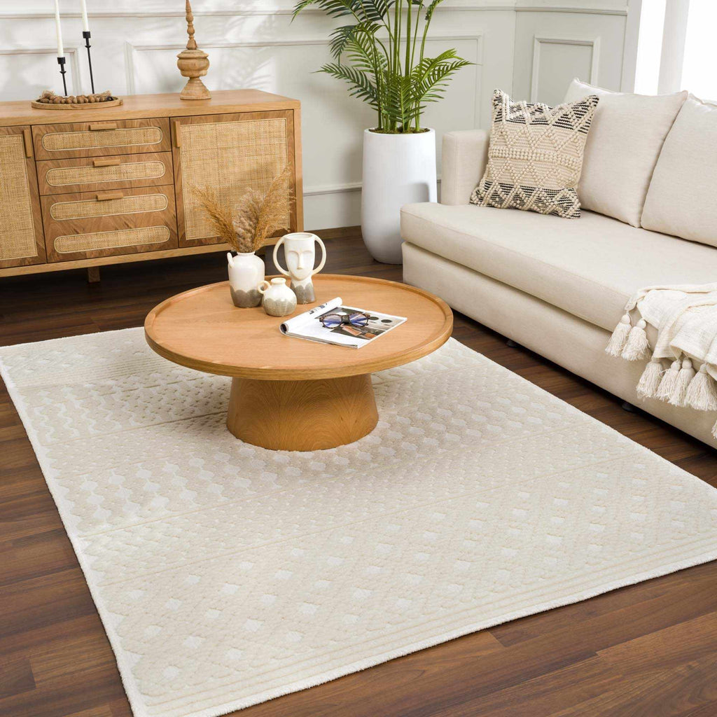 Drago White Washable Area Rug - thewrightstore