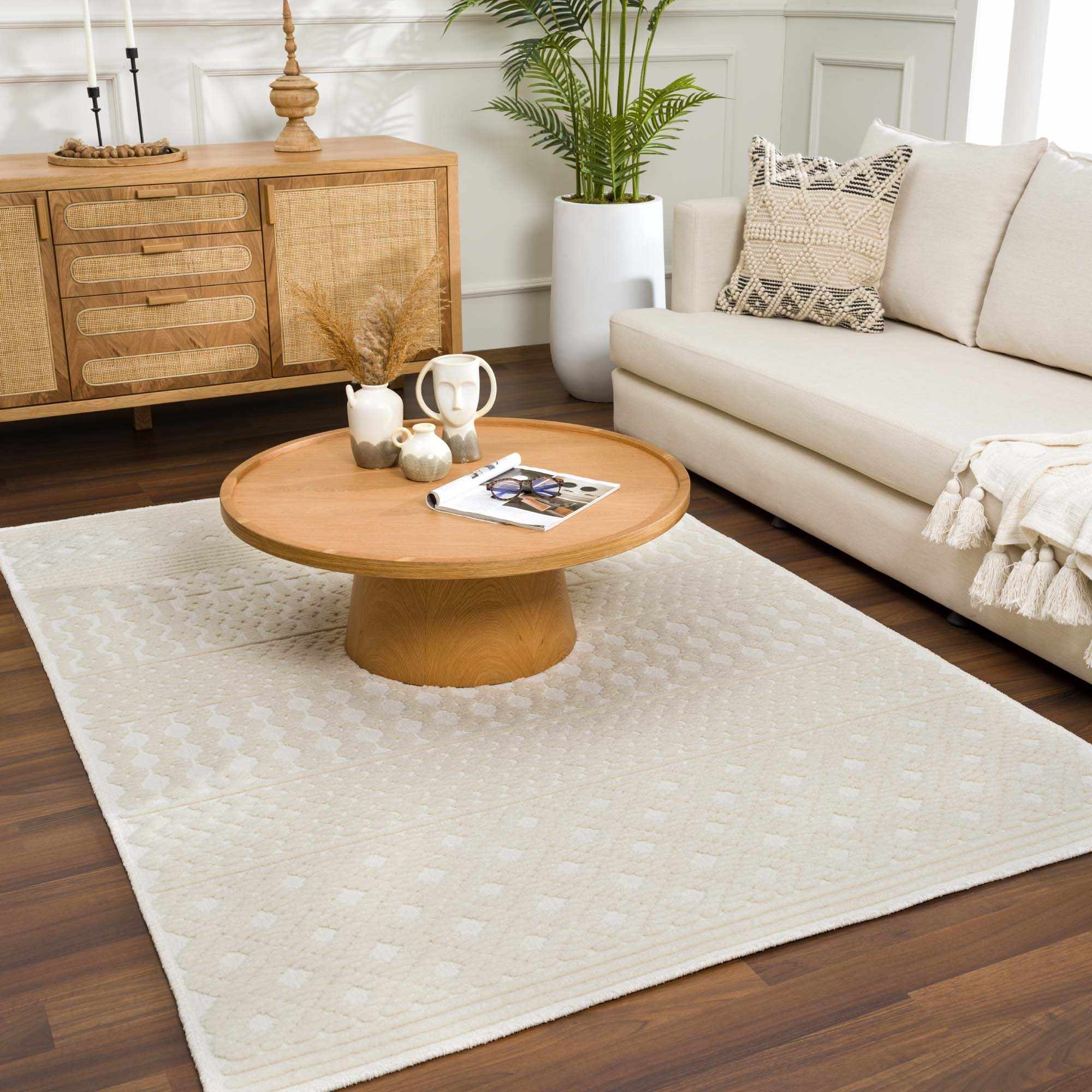 Drago White Washable Area Rug - thewrightstore