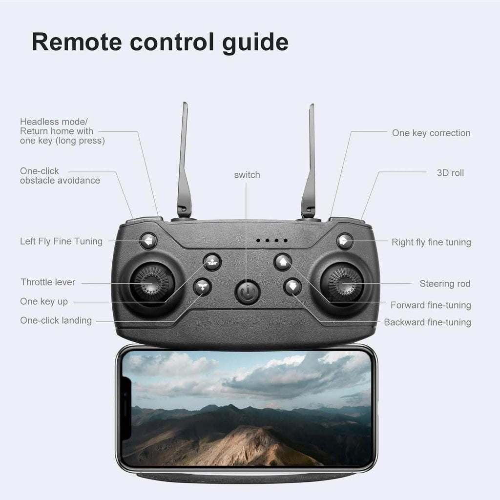 Drone HD Dual Camera, WiFi FPV Foldable RC Quadcopter - thewrightstore