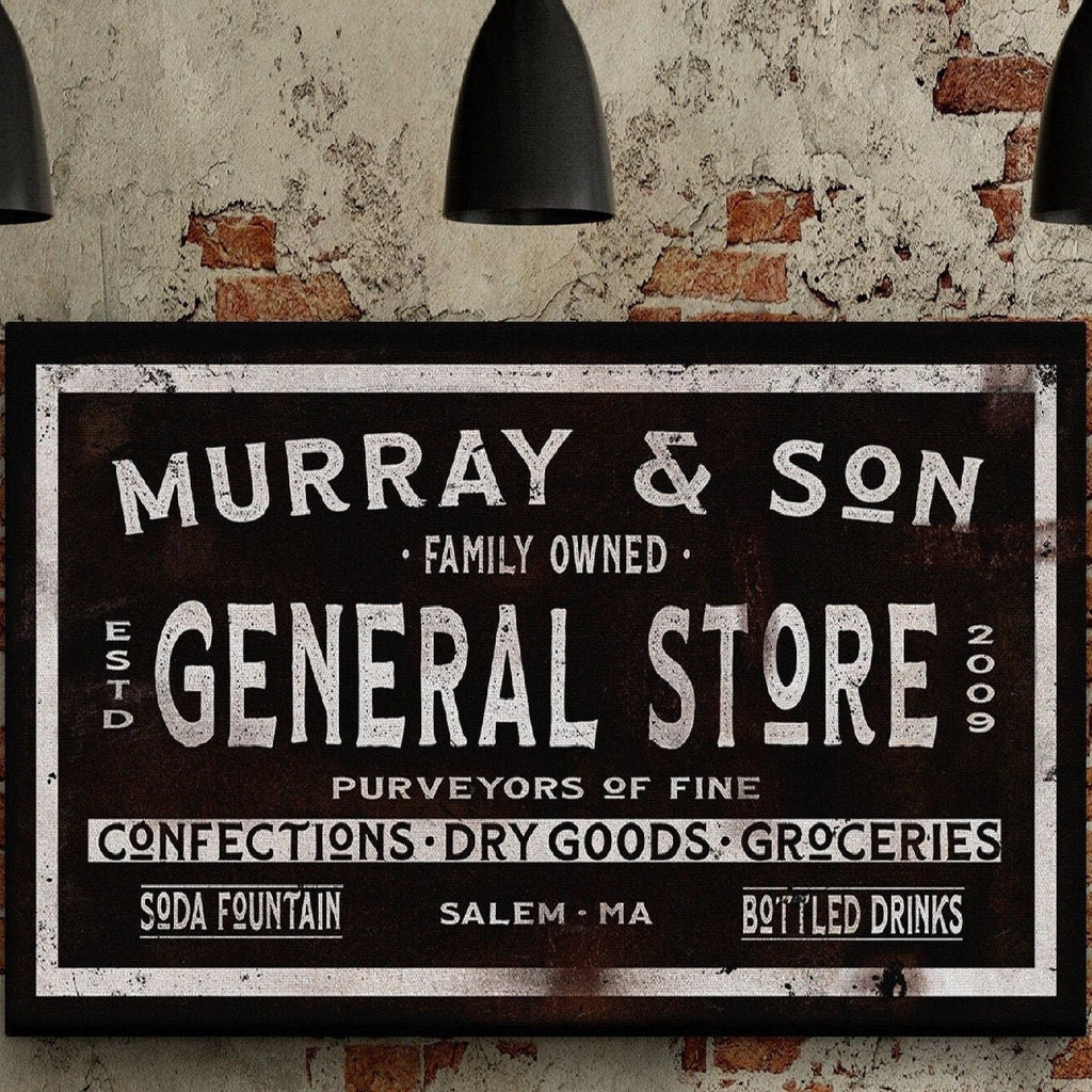 Dry Goods Sign | Personalized General Store Sign | Custom Rustic Farmhouse Sign - thewrightstore