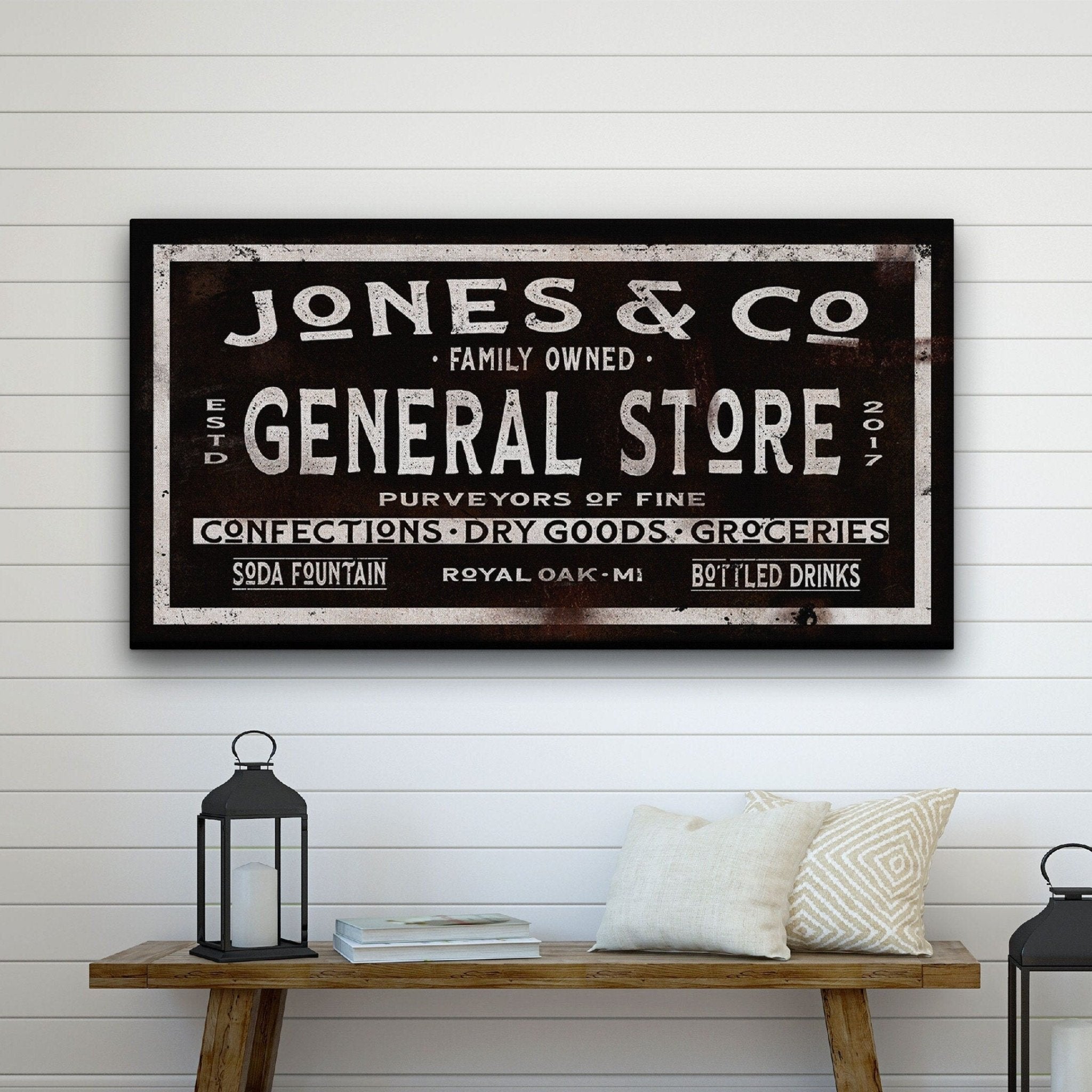 Dry Goods Sign | Personalized General Store Sign | Custom Rustic Farmhouse Sign - thewrightstore