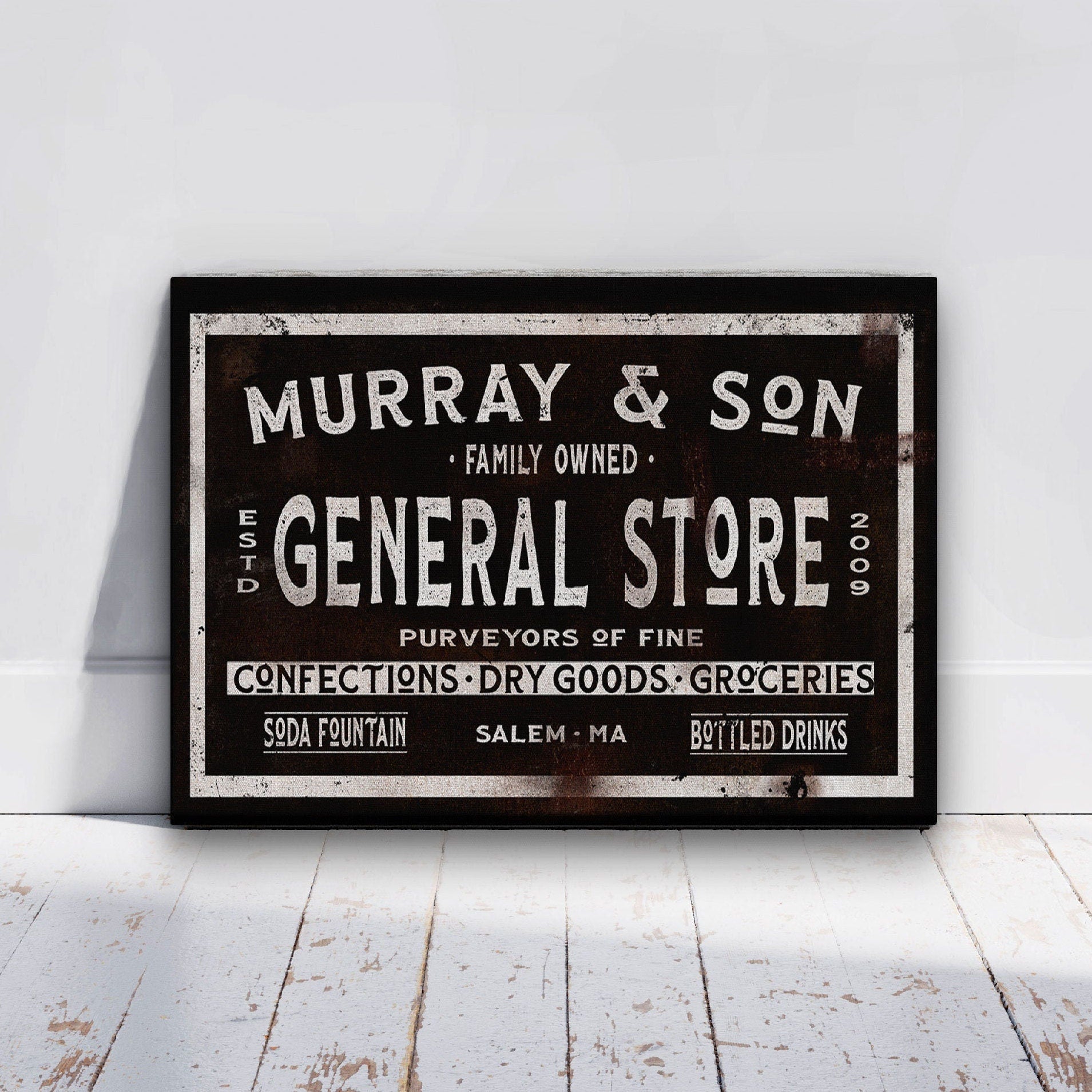 Dry Goods Sign | Personalized General Store Sign | Custom Rustic Farmhouse Sign - thewrightstore