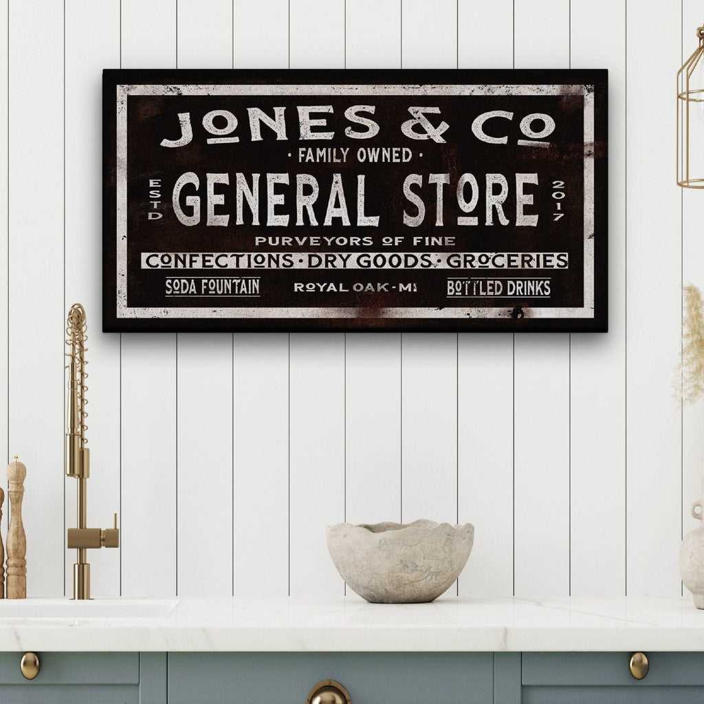Dry Goods Sign | Personalized General Store Sign | Custom Rustic Farmhouse Sign - thewrightstore