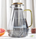DUJUST 68 Oz Black Diamond Glass Pitcher with Lid - Elegant Water Carafe with Handle for Iced Tea, Beverages, and Hot/Cold Coffee, High Durability Decorative Design - thewrightstore