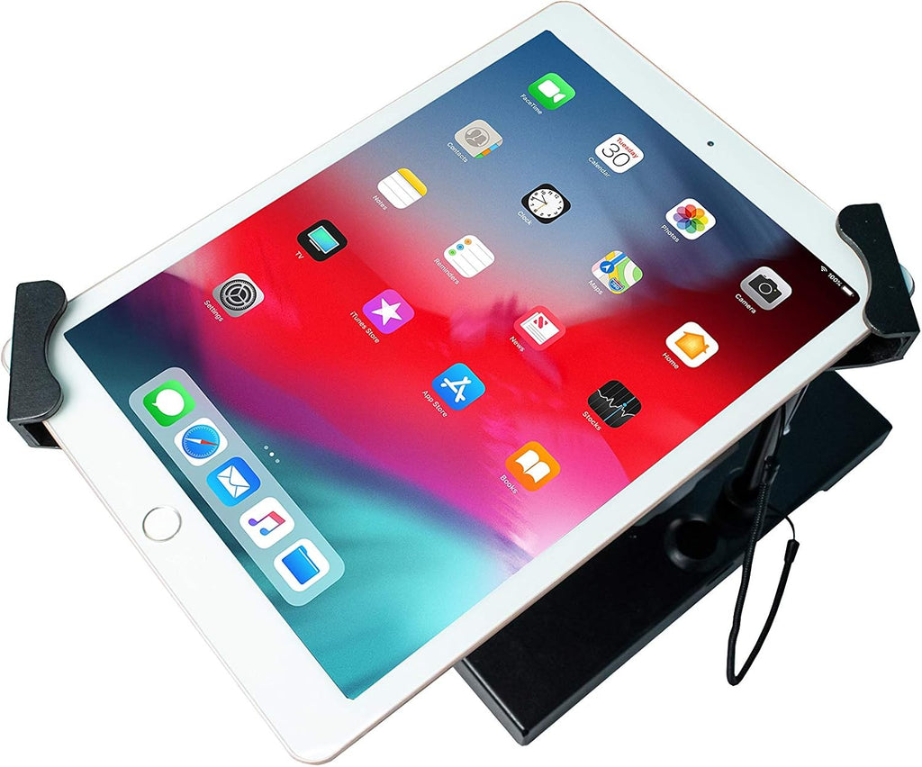 CTA Digital Flat-Folding Security Stand with Universal Locking Enclosure and Steel Cable for 7-14-Inch Tablets (Model: PAD-FTSU)