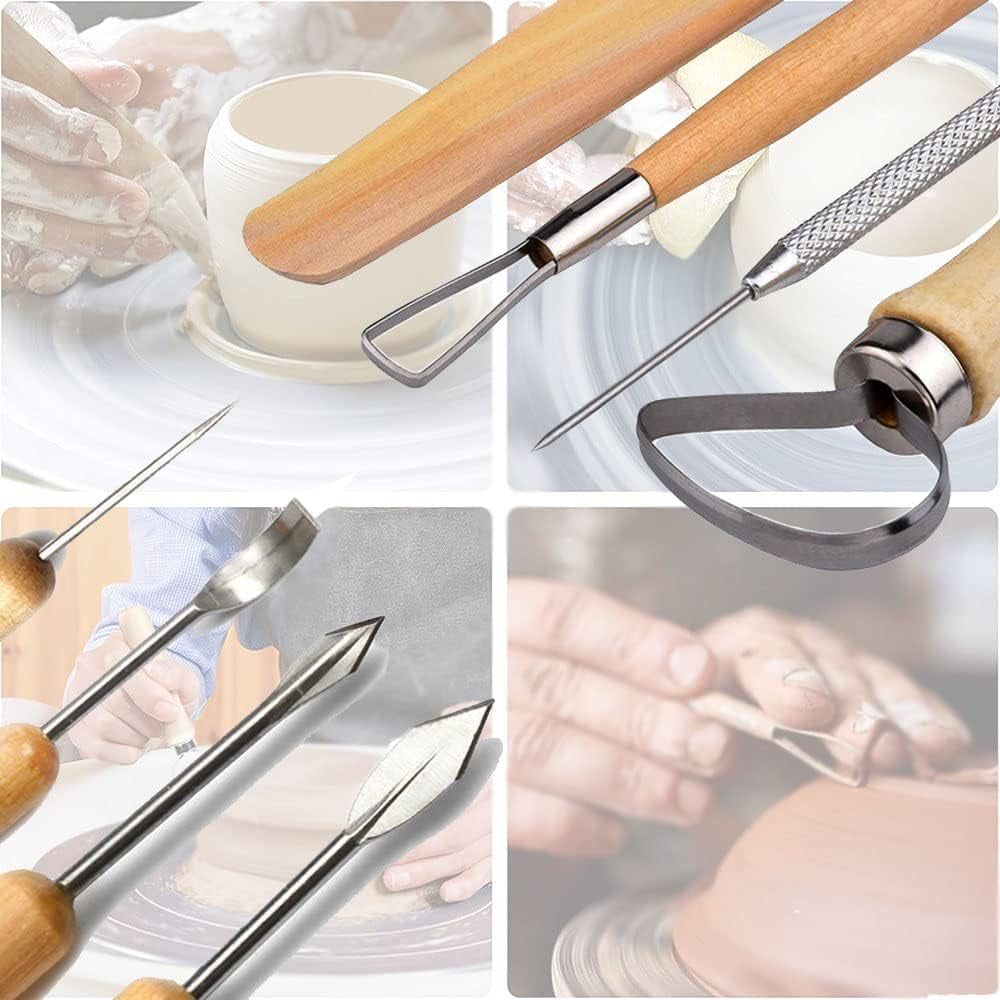 40-Piece Professional Pottery and Sculpting Tool Set for Clay Modeling and Carving