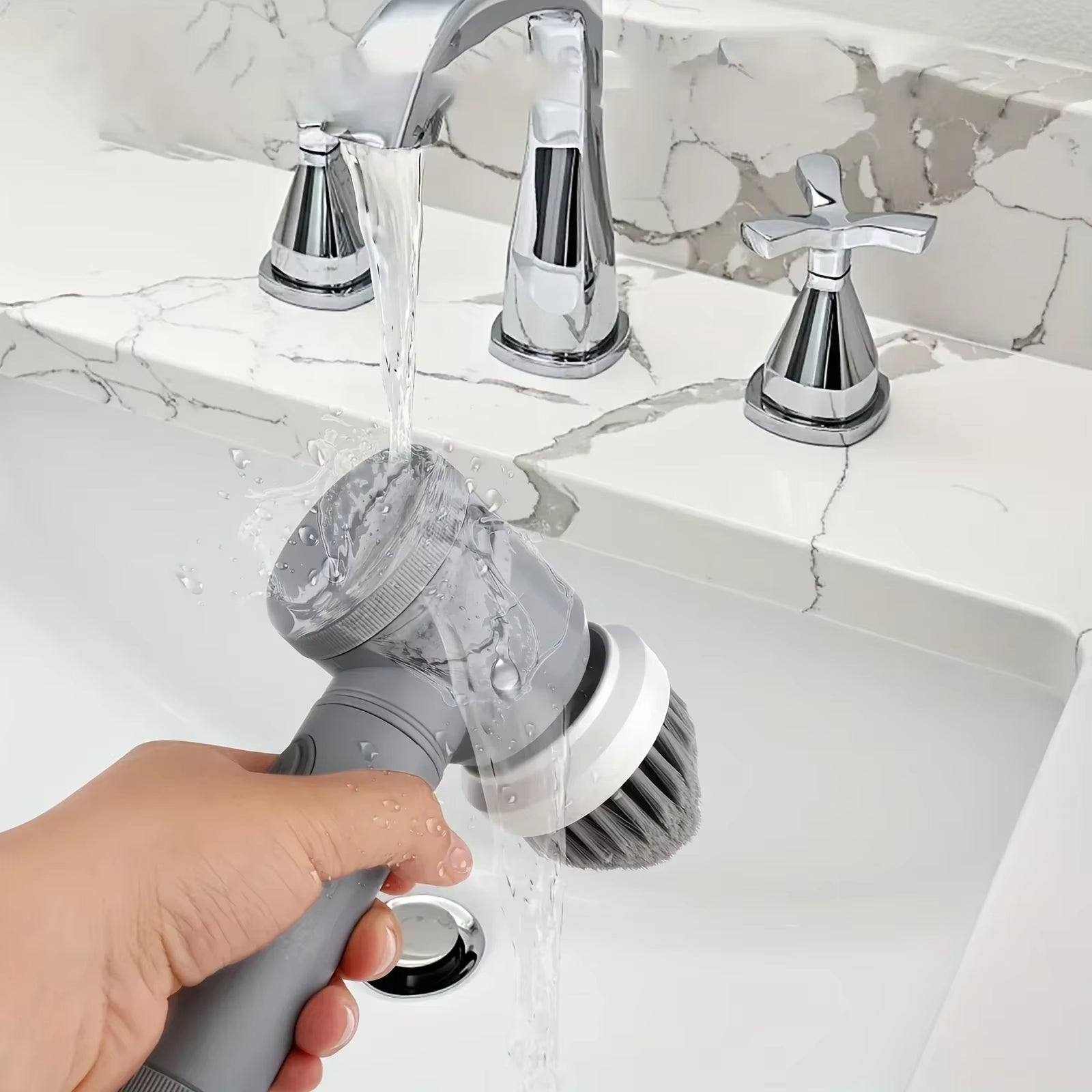 Electric Spin Scrubber Cordless Spin Scrubber with 6 Replaceable Brush Heads Electric Cleaning Brush Cleaning Tools - thewrightstore
