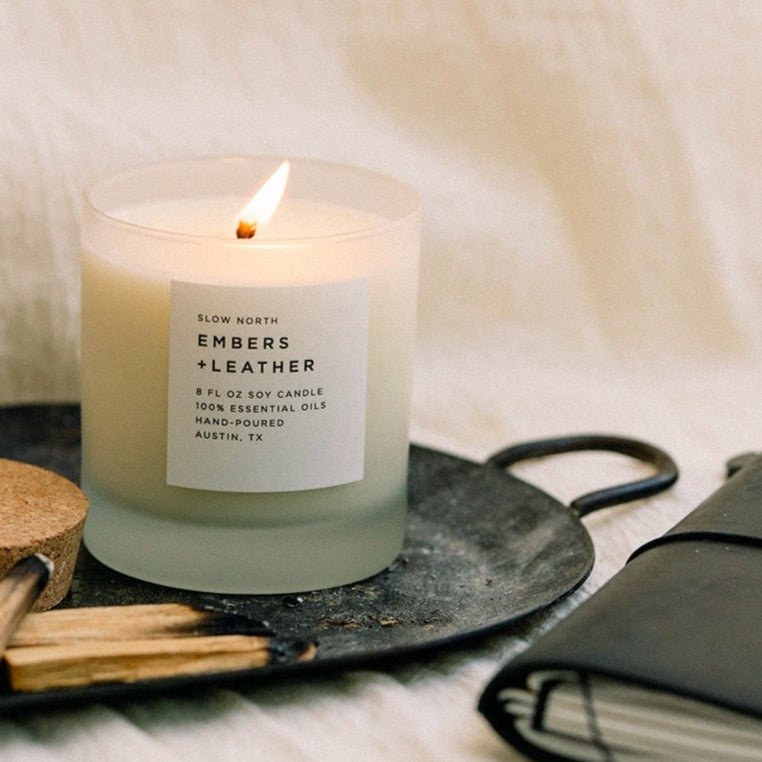 Embers + Leather - Signature Candle (Vetiver + Cedar + Patchouli) - thewrightstore