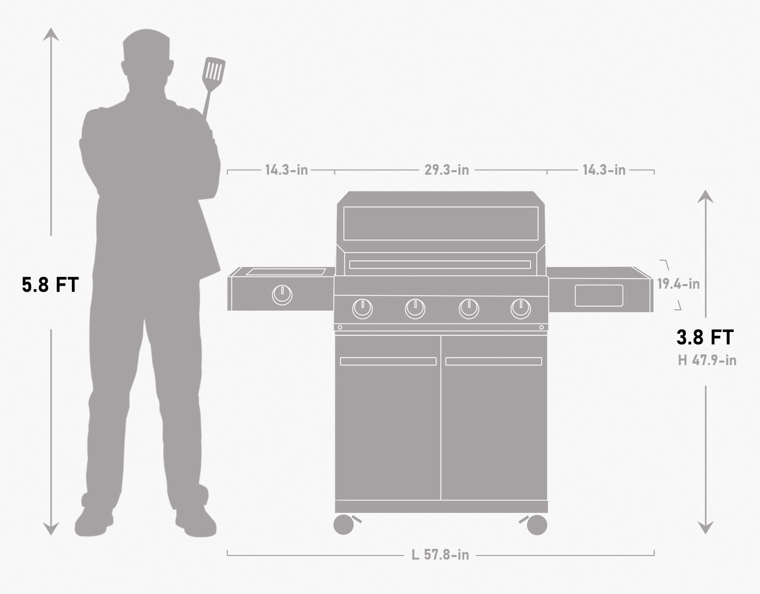 Eminence 405 | Chic Clearview® Smart Stainless Gas Grill - thewrightstore