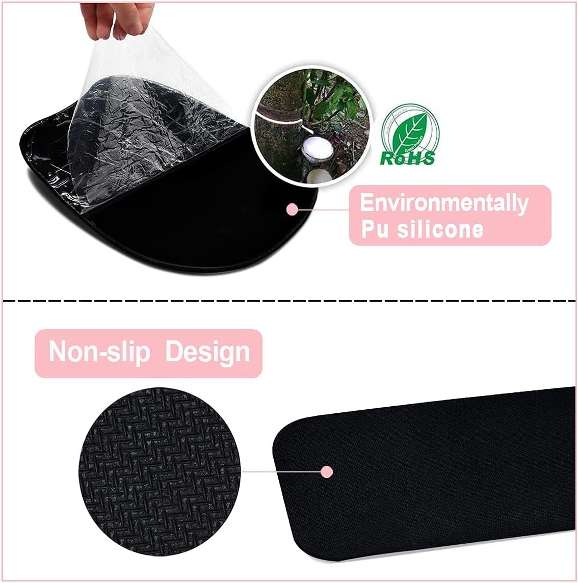 Ergonomic Memory Foam Wrist Rest Set for Mouse and Keyboard Support - Pink, Ideal for Office, Home, Laptop, and Gaming Desktops - thewrightstore